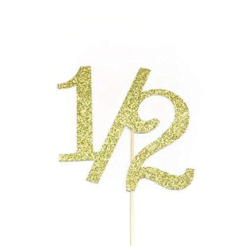 1/2 Cake Topper - Half Birthday Cake Decoration for 6 Month Celebration - Perfect for Baby's First Half Birthday Party & Milestone Photos
