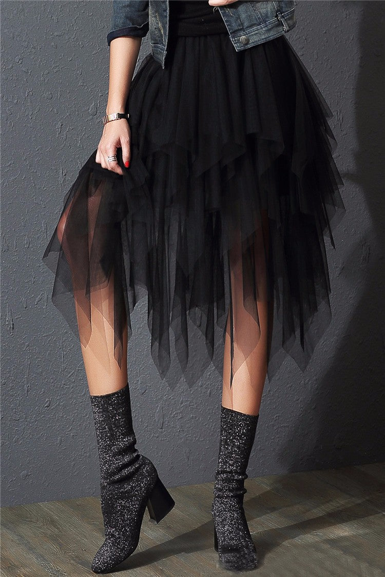 Outgoing Fringe Black Tutu Skirt for Women - Perfect for Dance Performances, Costume Parties & Photo Shoots