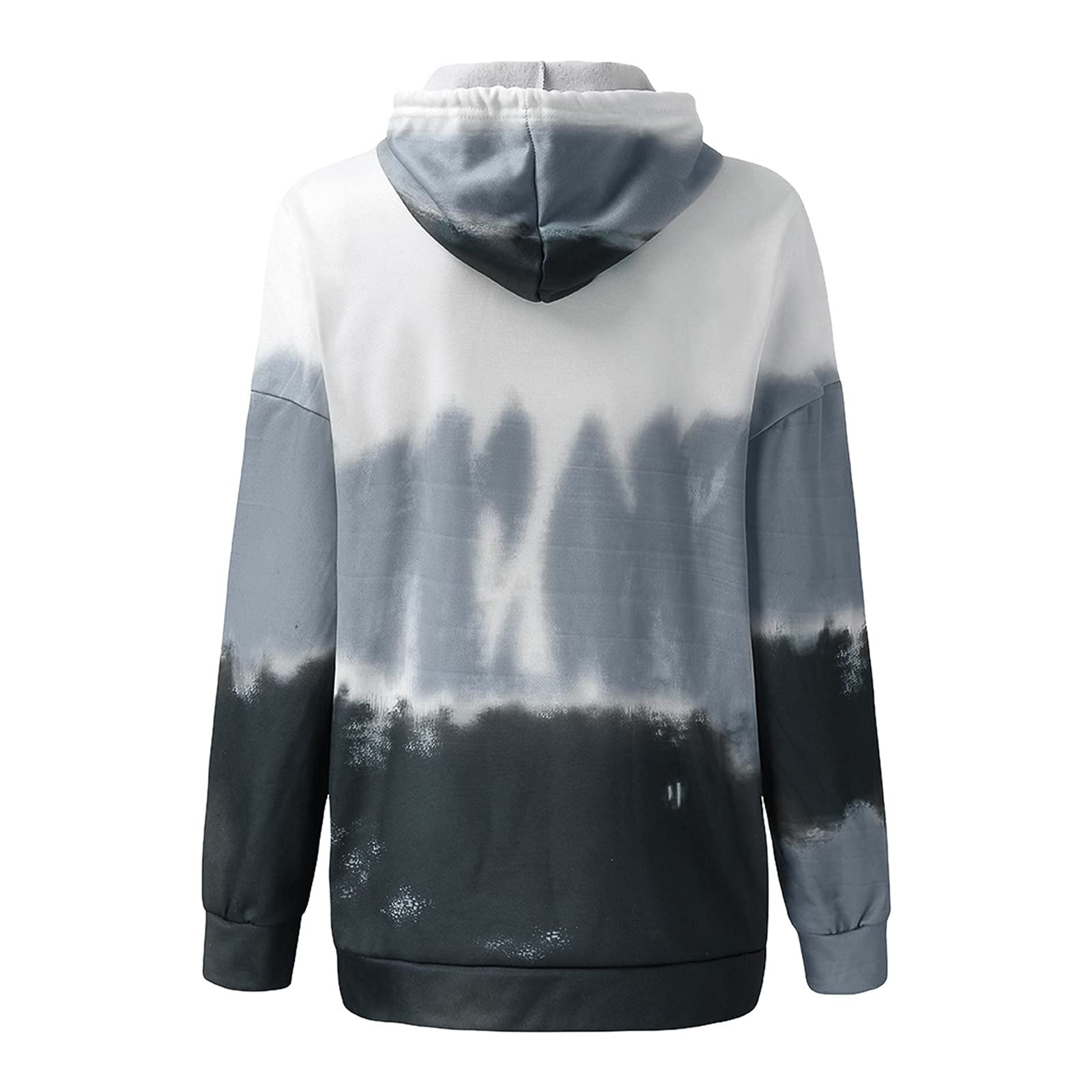 Women's Graphic Tie Dye Hooded Sweatshirt - Long Sleeve Crewneck Pullover Top for Casual Wear & Street Style Fashion