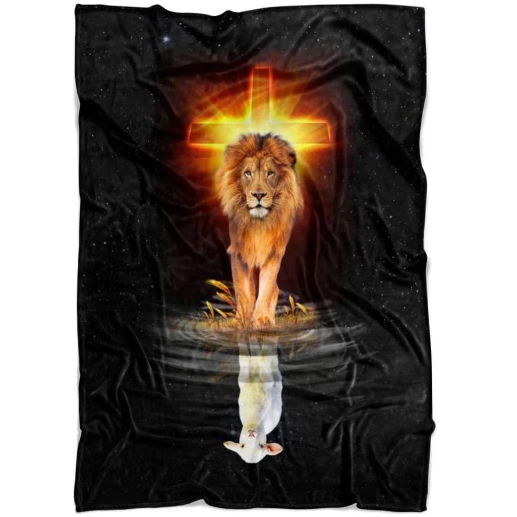 Lion of Judah and Lamb of God Christian Prayer Blanket - Soft Bible Verse Throw for Worship, Bible Study & Spiritual Comfort - Perfect for Church, Home Devotion & Gift Giving