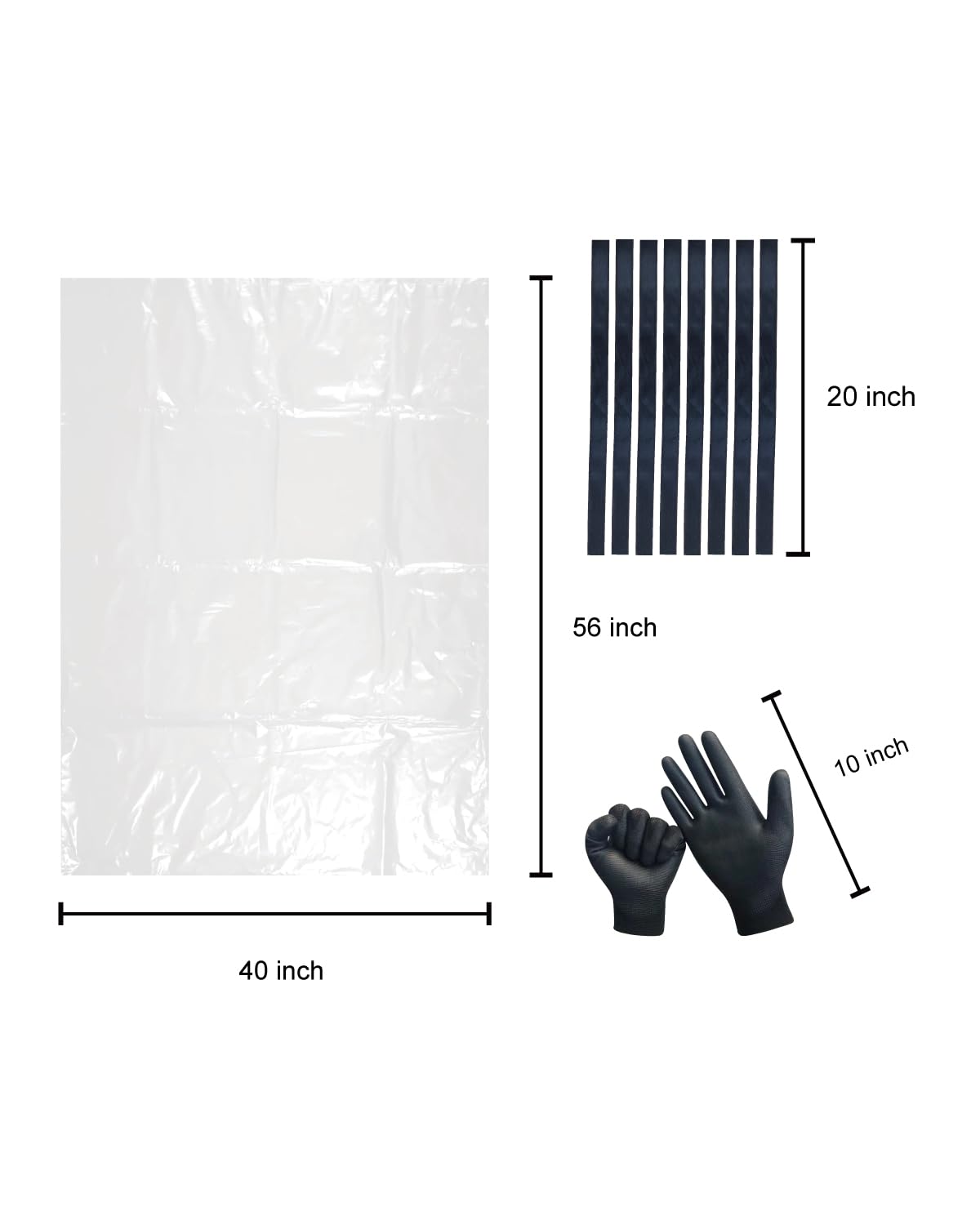 Heavy Duty 6.0 Mil Contractor Garbage Bags - 60 Gallon Clear Trash Bags (40