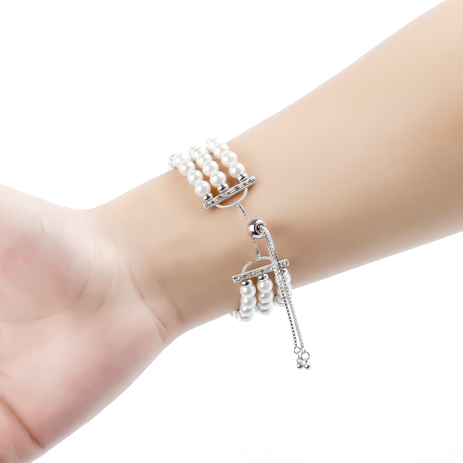 Pearl Stretch Bracelet for Women - Adjustable Beaded Wristband Jewelry - Perfect for Weddings, Parties & Everyday Wear