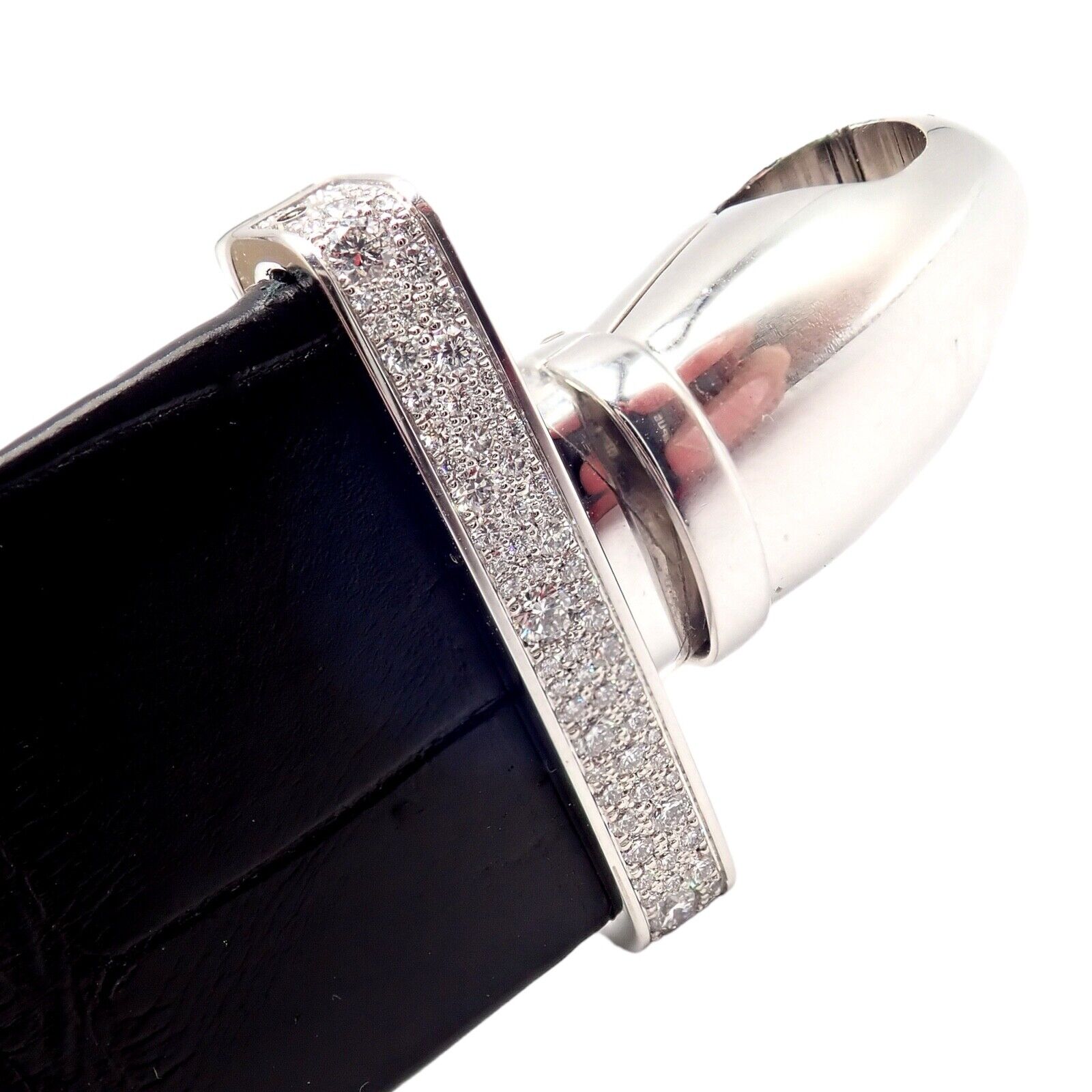 Authentic Van Cleef & Arpels 18K White Gold Diamond Cadenas Alligator Watch - Luxury Women's Dress Watch for Special Occasions & Evening Events