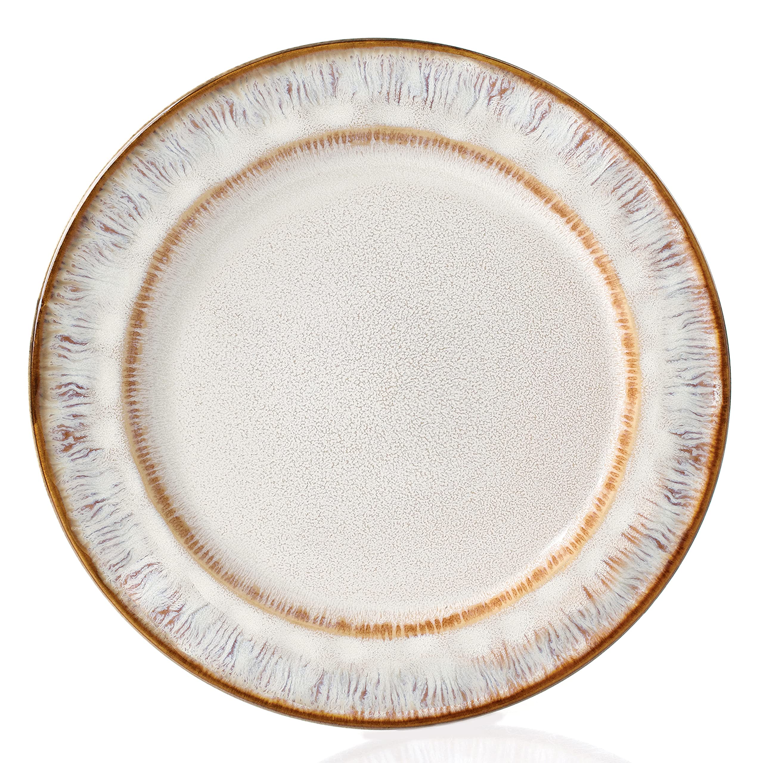 Elegant Modern Stoneware Scroll Dinner Plate Set - 16-Piece Mocha Swirl Dinnerware for Parties, Events & Holiday Gatherings - Perfect for Formal Dinners, Wedding Receptions & Special Occasions