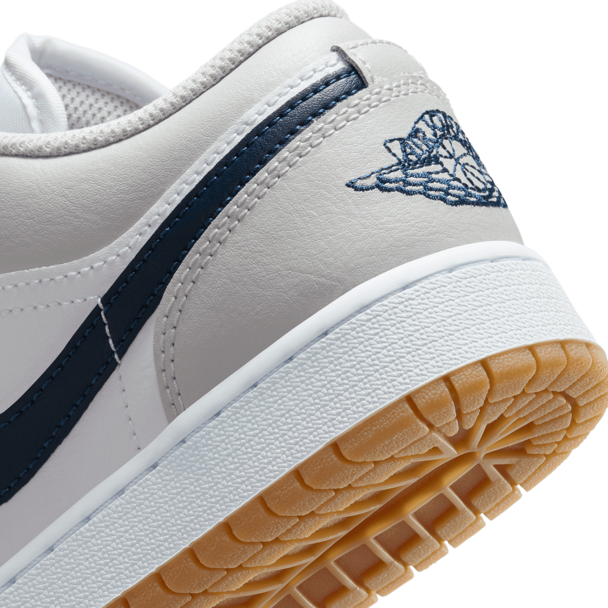 AIR JORDAN 1 LOW (GS) Sneakers - White/Midnight Navy/Neutral Grey - Kids Basketball Shoes for Casual Wear & Sports