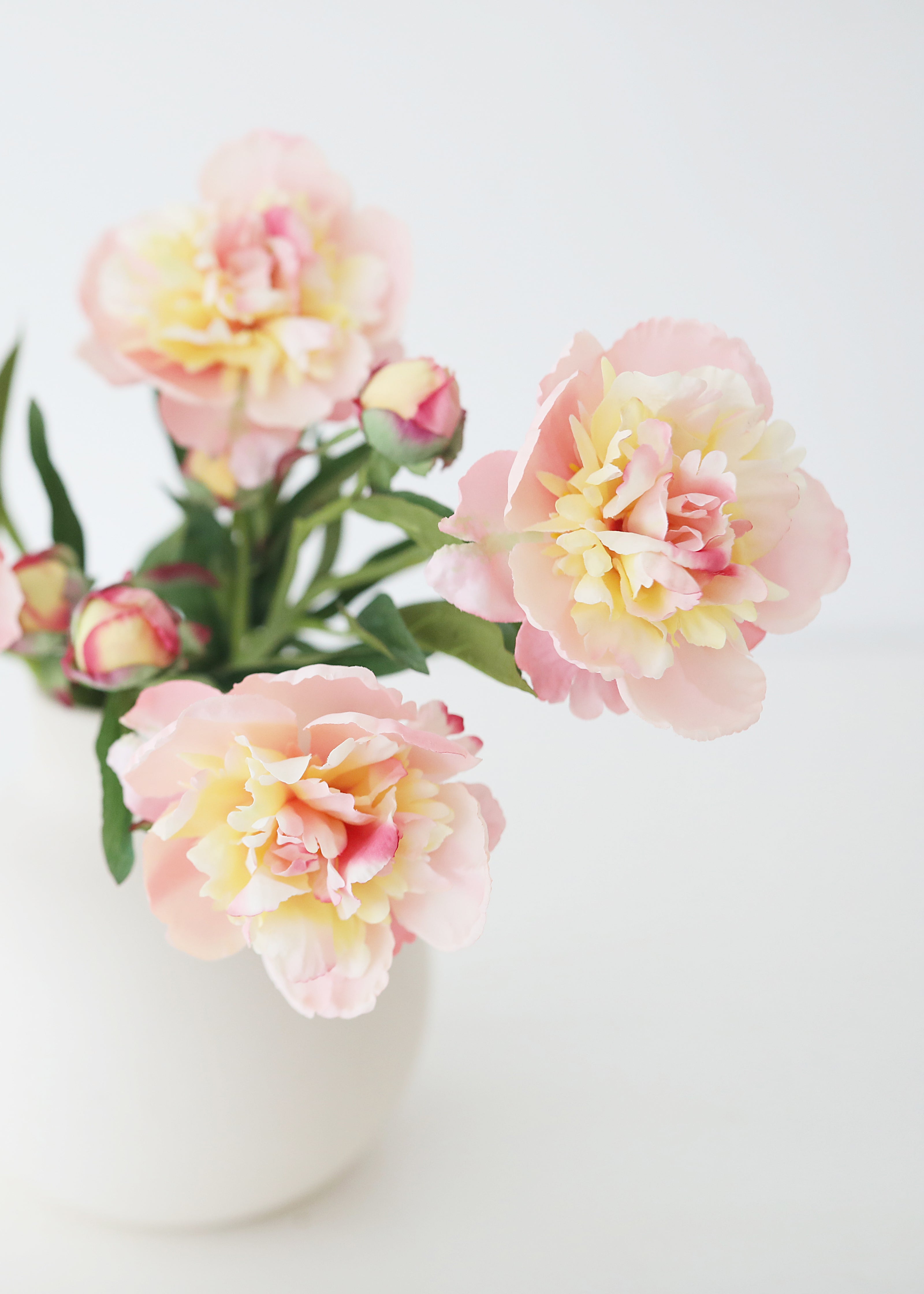 Soft Apricot Pink Peony Artificial Flowers - 22