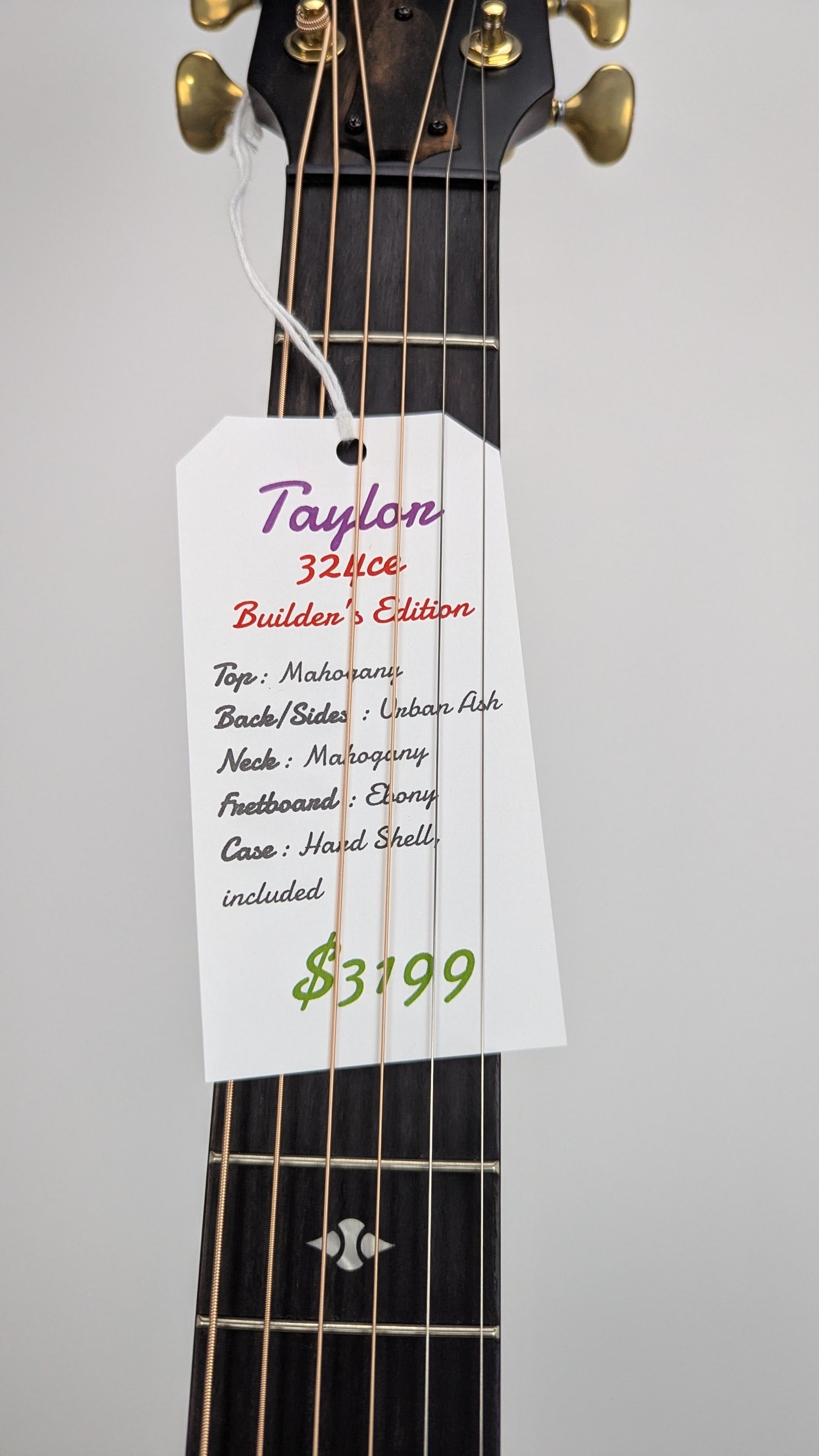 Taylor Builder's Edition 324ce Acoustic-Electric Guitar (SN:4034) - Perfect for Live Performances, Studio Recording & Home Practice