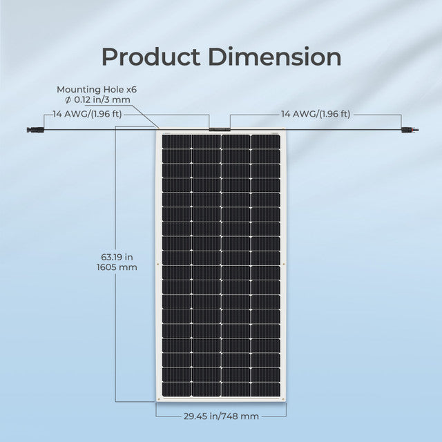 Renogy 200W 12V Flexible Monocrystalline Solar Panel - Lightweight & Durable for RV, Boat, Marine, Off-Grid Power & Camping