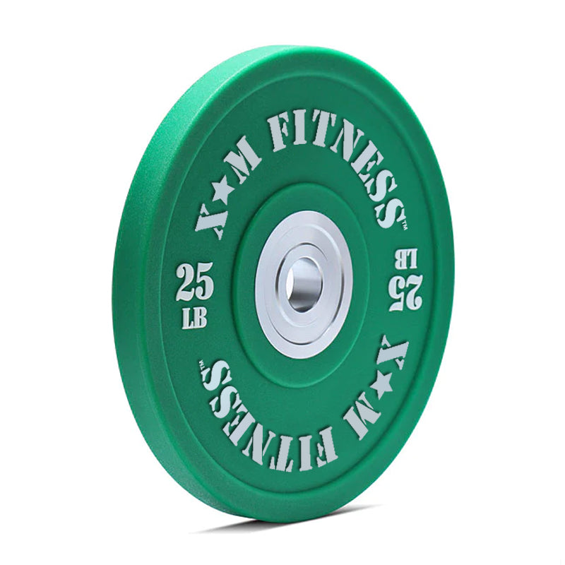 XM Fitness 320lbs Urethane Bumper Plate Kit - Olympic Weight Plates for CrossFit, Powerlifting & Home Gym Workouts