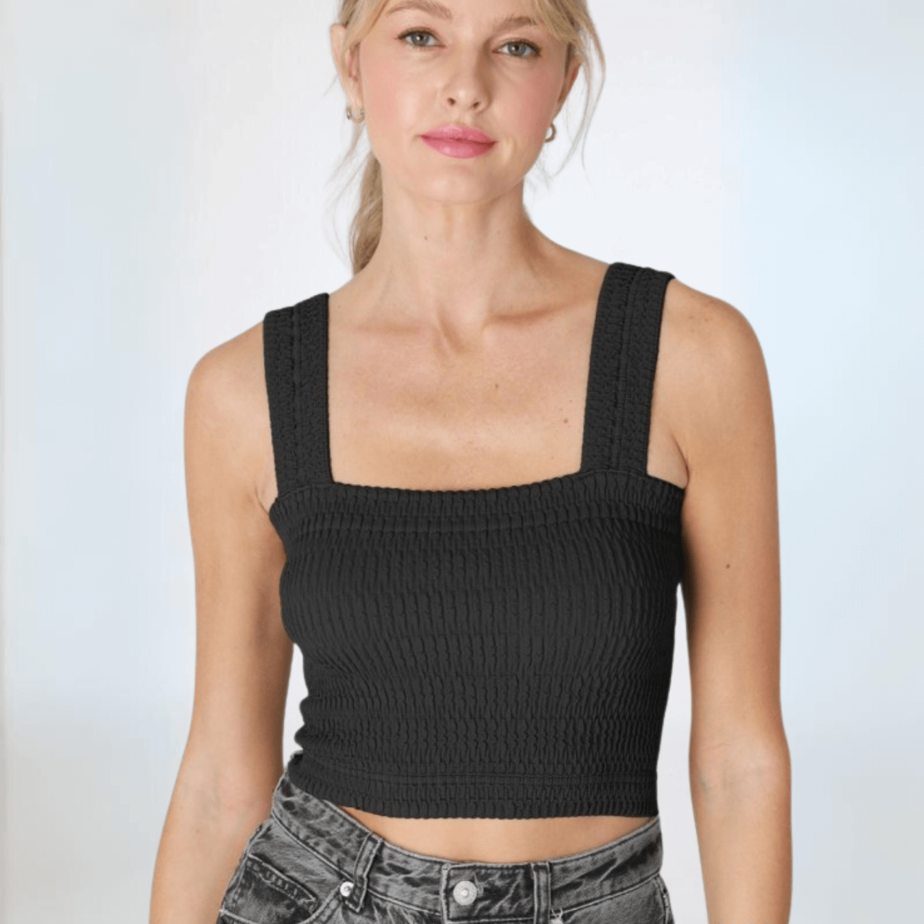 Niki Biki Square Neck Base Layer Tank - Made in USA - Perfect for Yoga, Workouts & Layering