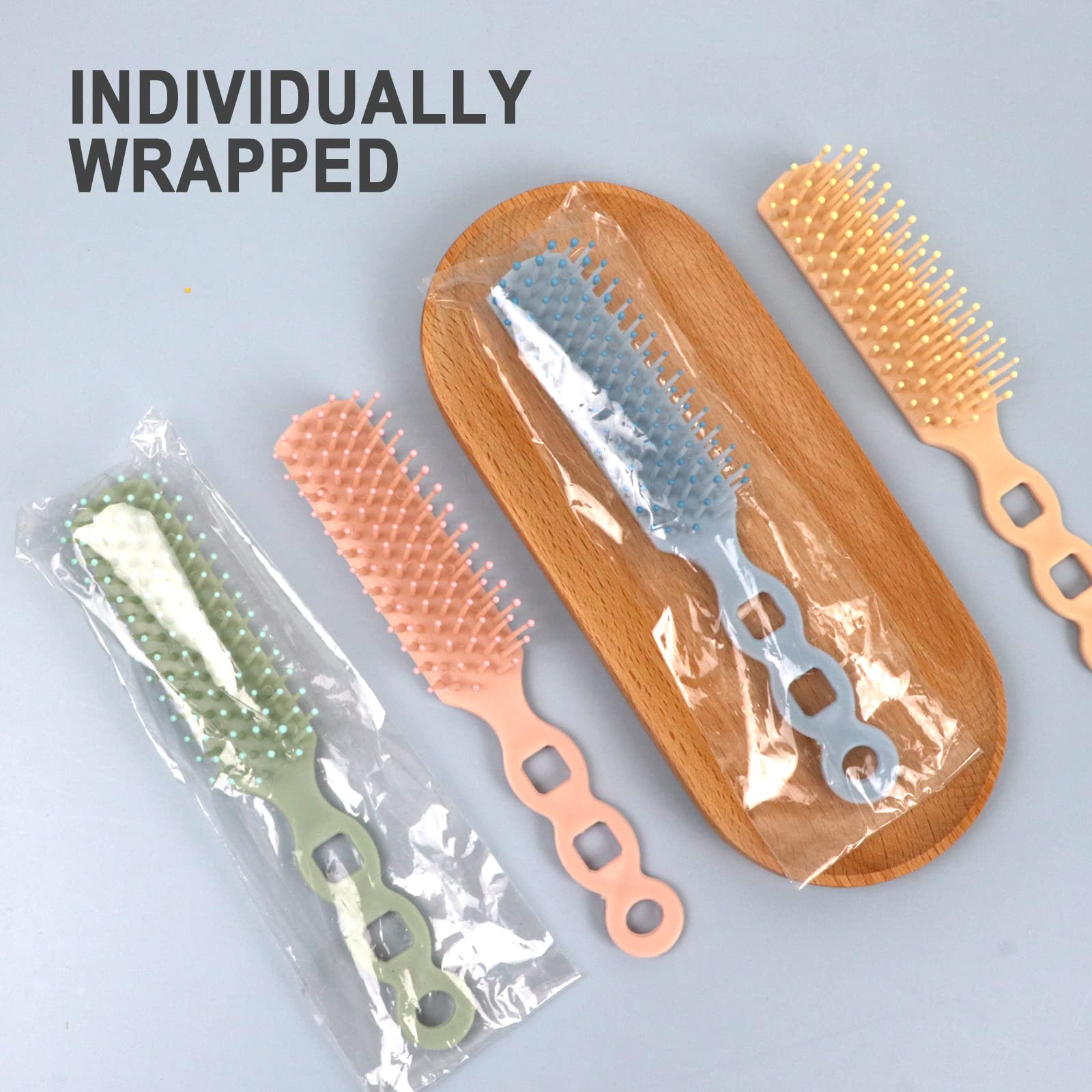 100 Pack Bulk Soft Bristle Hair Brushes for Curly & Wavy Hair - Detangling, Blow Drying & Styling - Perfect for Shelters, Hotels, Homeless Care & Personal Use (Pink)