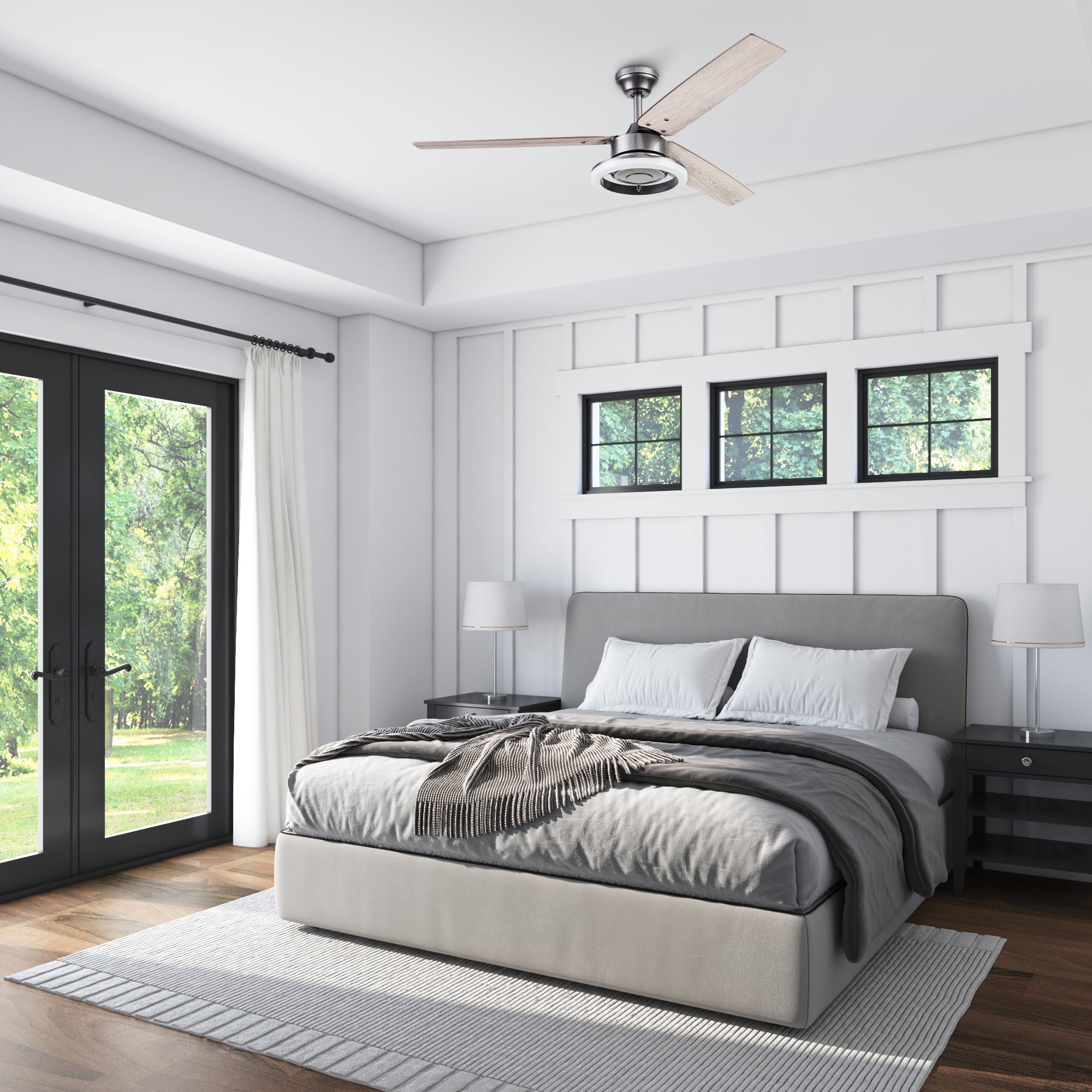 52 Inch Orbis Ceiling Fan with Remote Control in Gun Metal Finish - Perfect for Living Room, Bedroom, and Office Cooling & Air Circulation