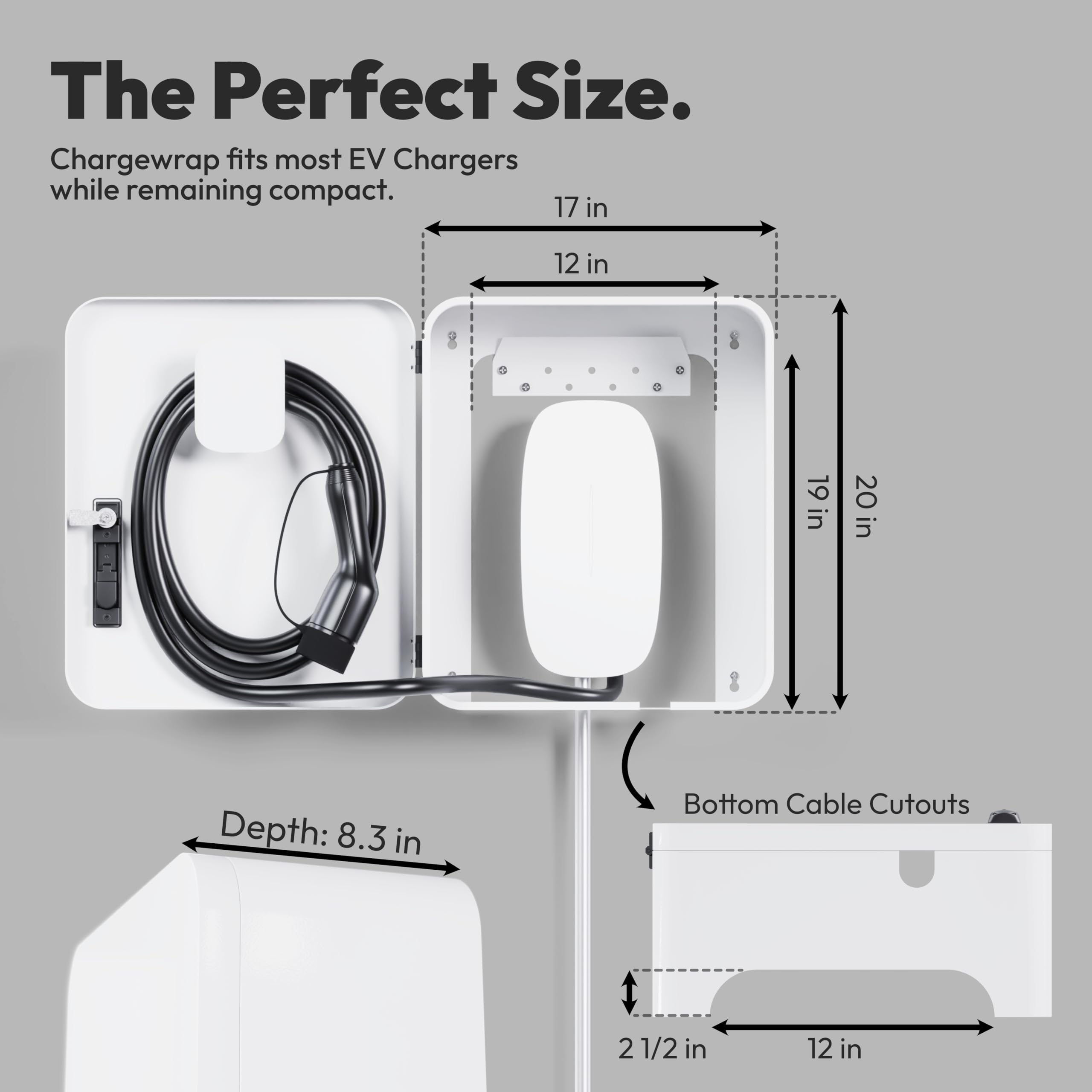 Tesla Wall Charger Cover - EV Charging Station Protector for Indoor & Outdoor Use - Waterproof Lock Box for Tesla Charging Cable Holder - Perfect for Home, Garage & Public Charging Stations