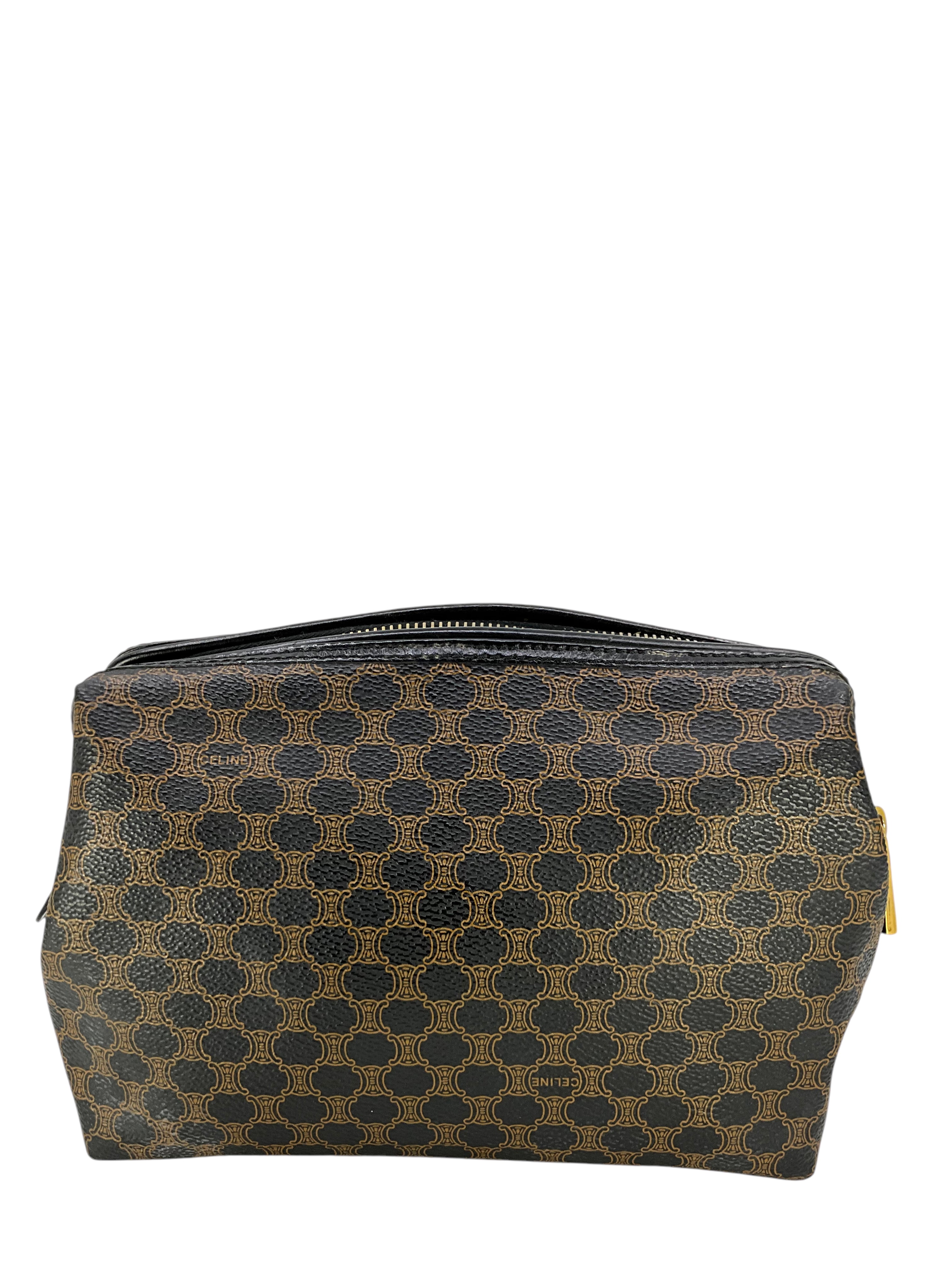 CELINE Triomphe Coated Canvas Cosmetic Case Bag - Luxury Makeup Pouch for Women | Travel Organizer & Everyday Essentials Carrier | Perfect for Travel, Work & Daily Use