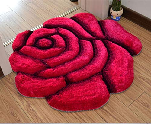 Flower Bathroom Carpet Mat 120x120cm - Soft Printed Doormat for Living Room & Wedding Decor