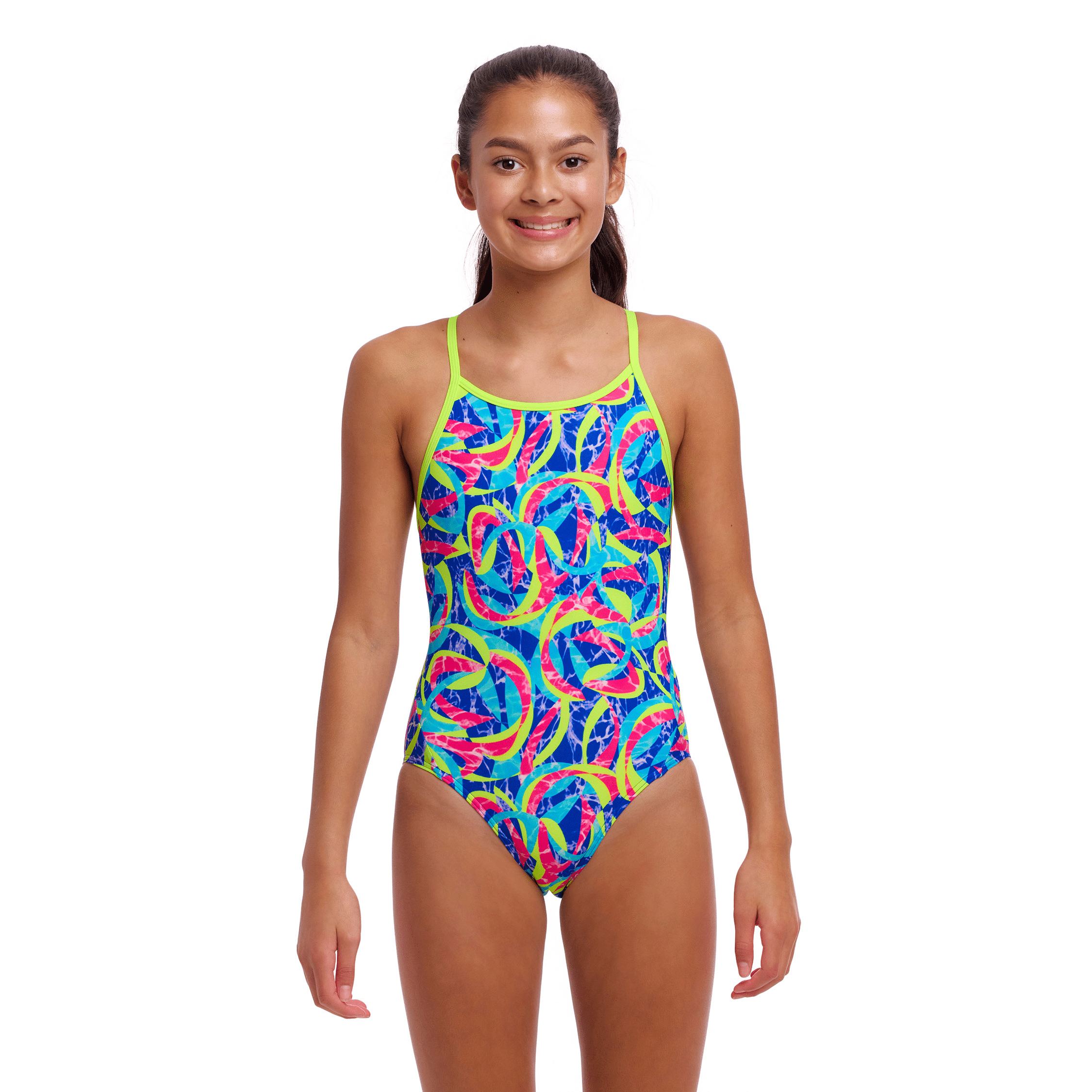 Funkita Choppy Waters Diamond Back Girls Swimsuit - Stylish & Comfortable Swimwear for Kids, Perfect for Pool, Beach & Water Sports Activities