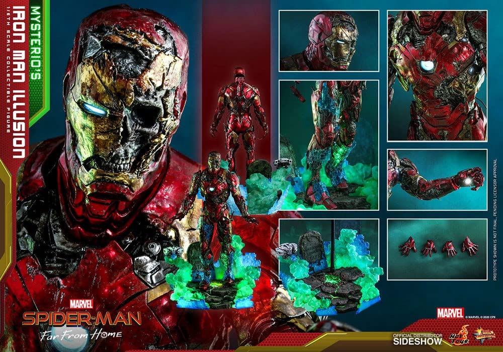 Hot Toys 1:6 Scale Mysterio's Iron Man Illusion Action Figure - Spider-Man: Far from Home Movie Collectible - Perfect for Marvel Fans & Display Collections