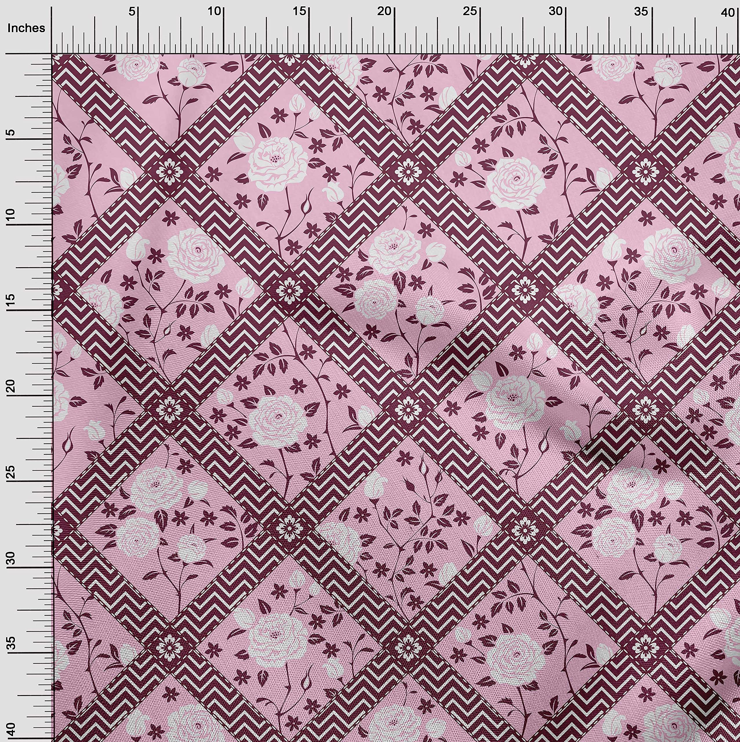 Pastel Pink Floral Cotton Jersey Fabric by The Yard - 58 Inch Wide Soft Knit Dress Material for DIY Fashion, Home Decor & Craft Projects