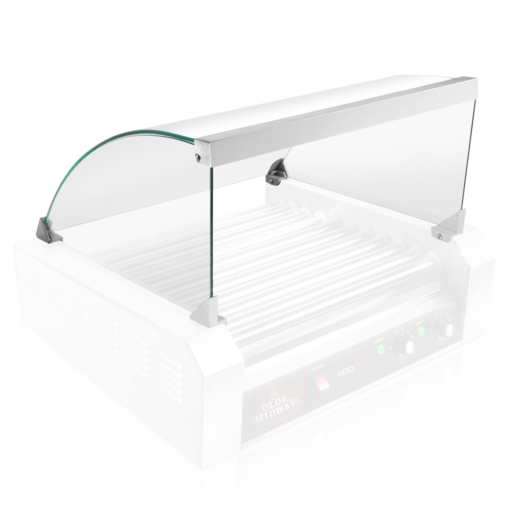 Olde Midway Glass Cover Replacement for Hot Dog 11 Roller Grill Cooker Machine - Upgrade Part for Commercial Hot Dog Stands & Food Trucks