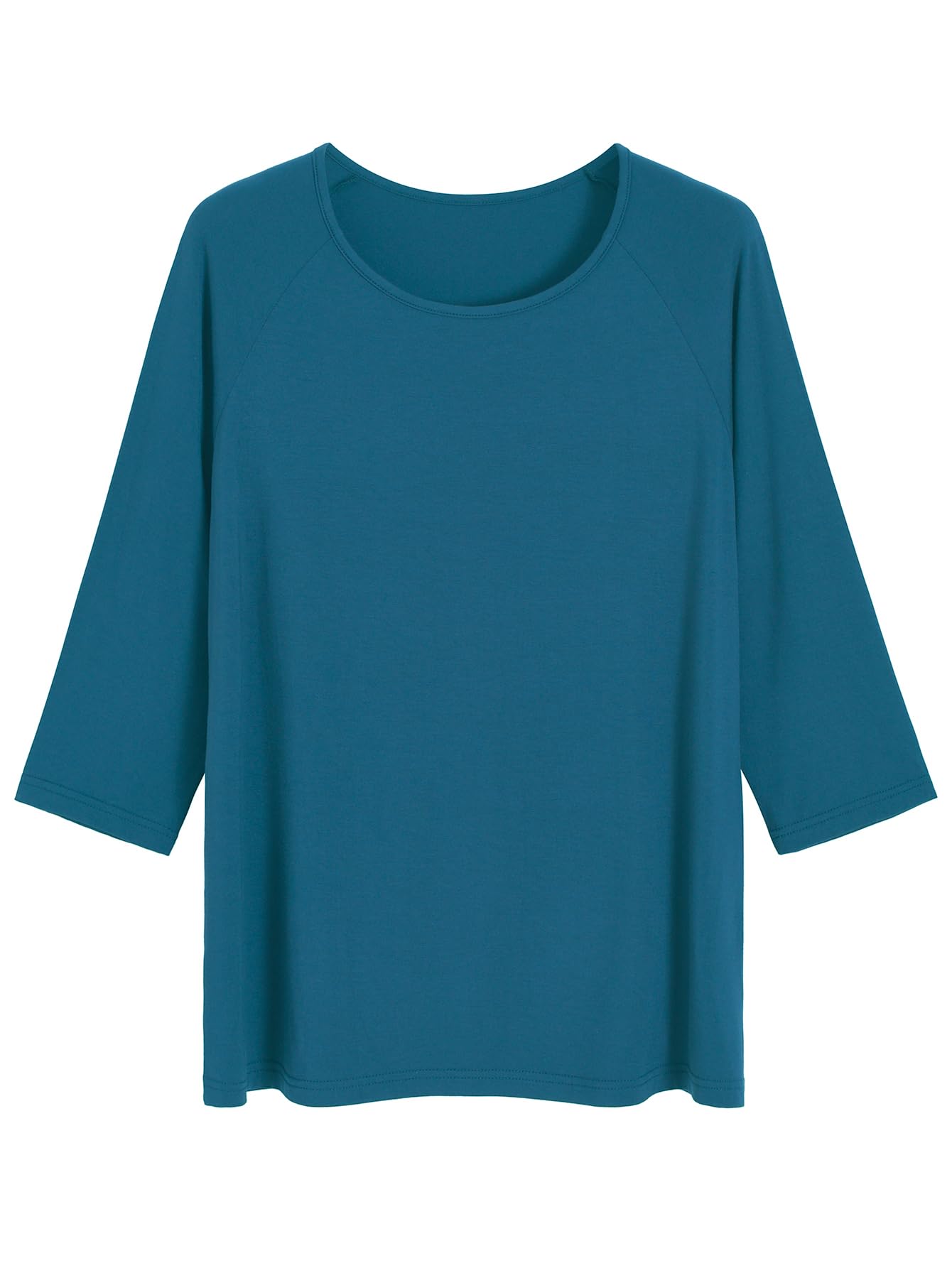 Women's Viscose Pajama Tops - Soft Crewneck Sleep Tee with 3/4 Sleeves for Comfortable Lounge & Nightwear | Perfect for Relaxing at Home, Travel & Sleepwear
