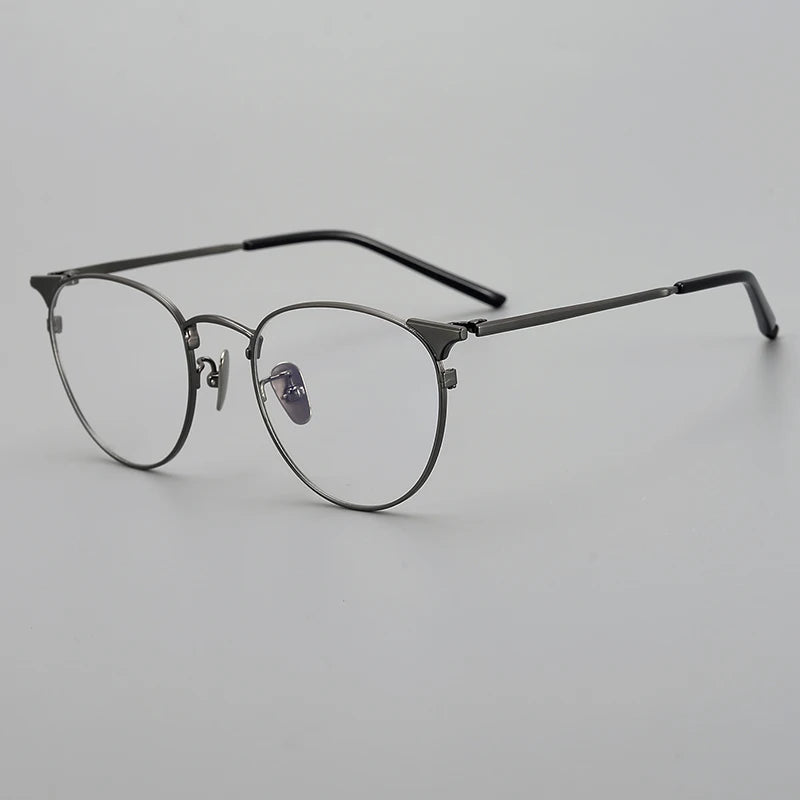 Stylish Aimee Unisex Full Rim Round Oval Titanium Eyeglasses Frame 19960 - Lightweight & Durable for Work, Reading & Everyday Wear