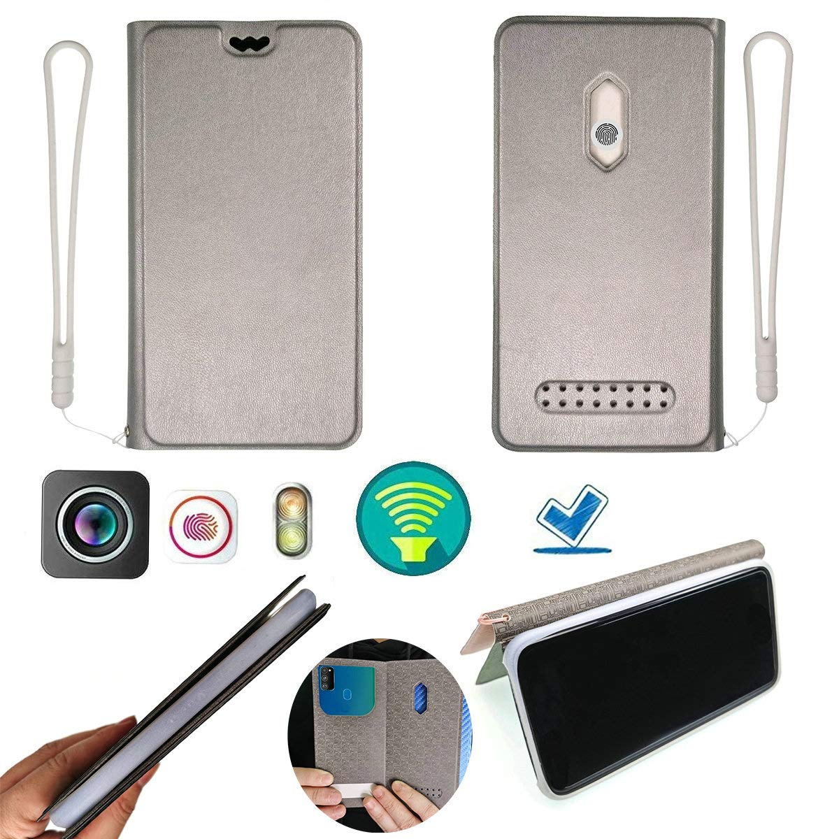 Premium Silicone Protective Case with Flip Cover & Stand for Asus Zenfone 3 Deluxe ZS550KL - Shockproof, Anti-Scratch, Silver | Perfect for Work, Travel & Everyday Use