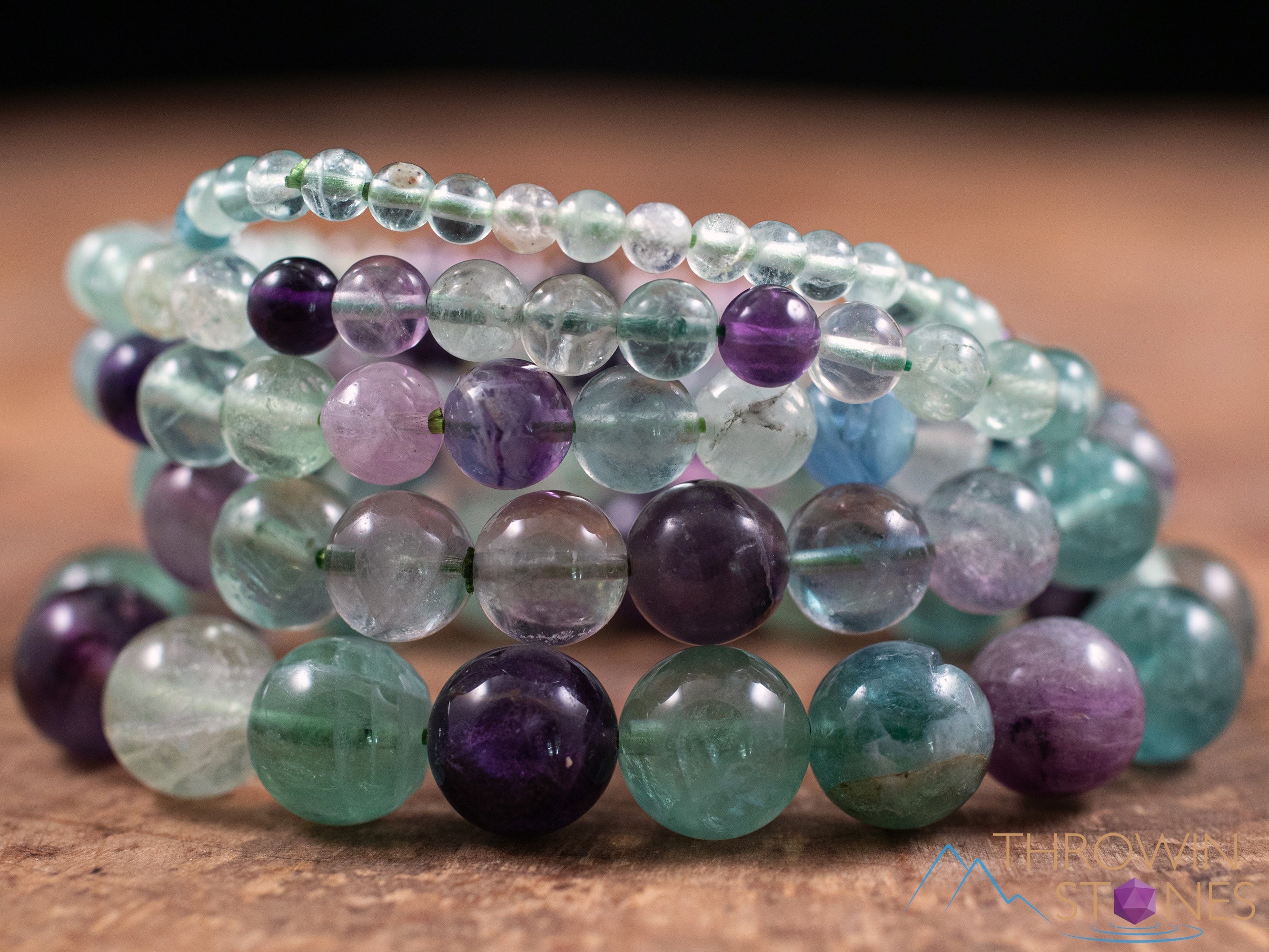 FLUORITE Crystal Bracelet - Round Beaded Healing Stone Jewelry for Women | Handmade Spiritual Energy Bracelet | Perfect for Meditation, Yoga & Chakra Balancing | E0594