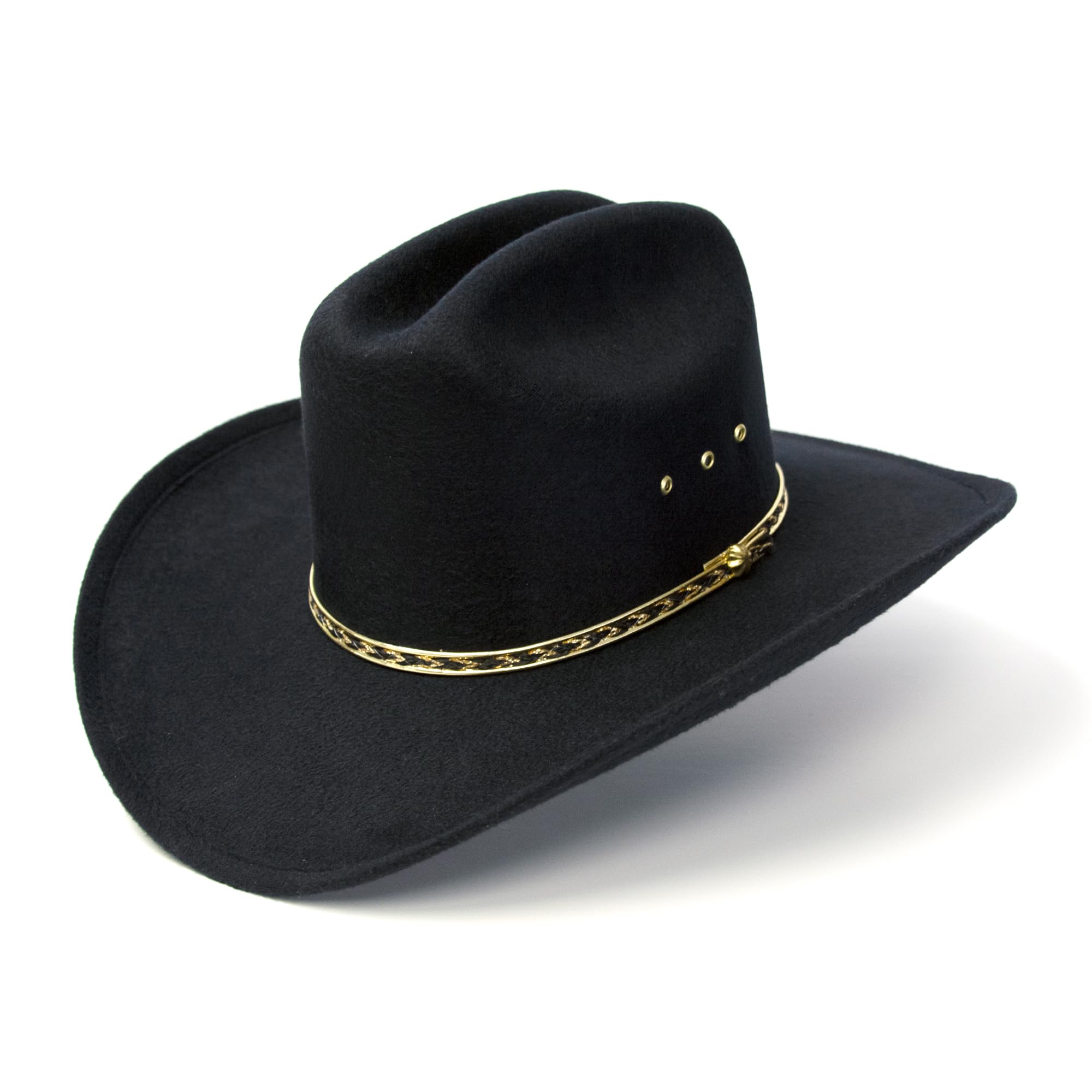 Western Express Felt Finish Cowboy Hat - Cattleman Style with Gold Hat Band for Men & Women | Western Rodeo, Country Music Festival & Outdoor Ranch Wear