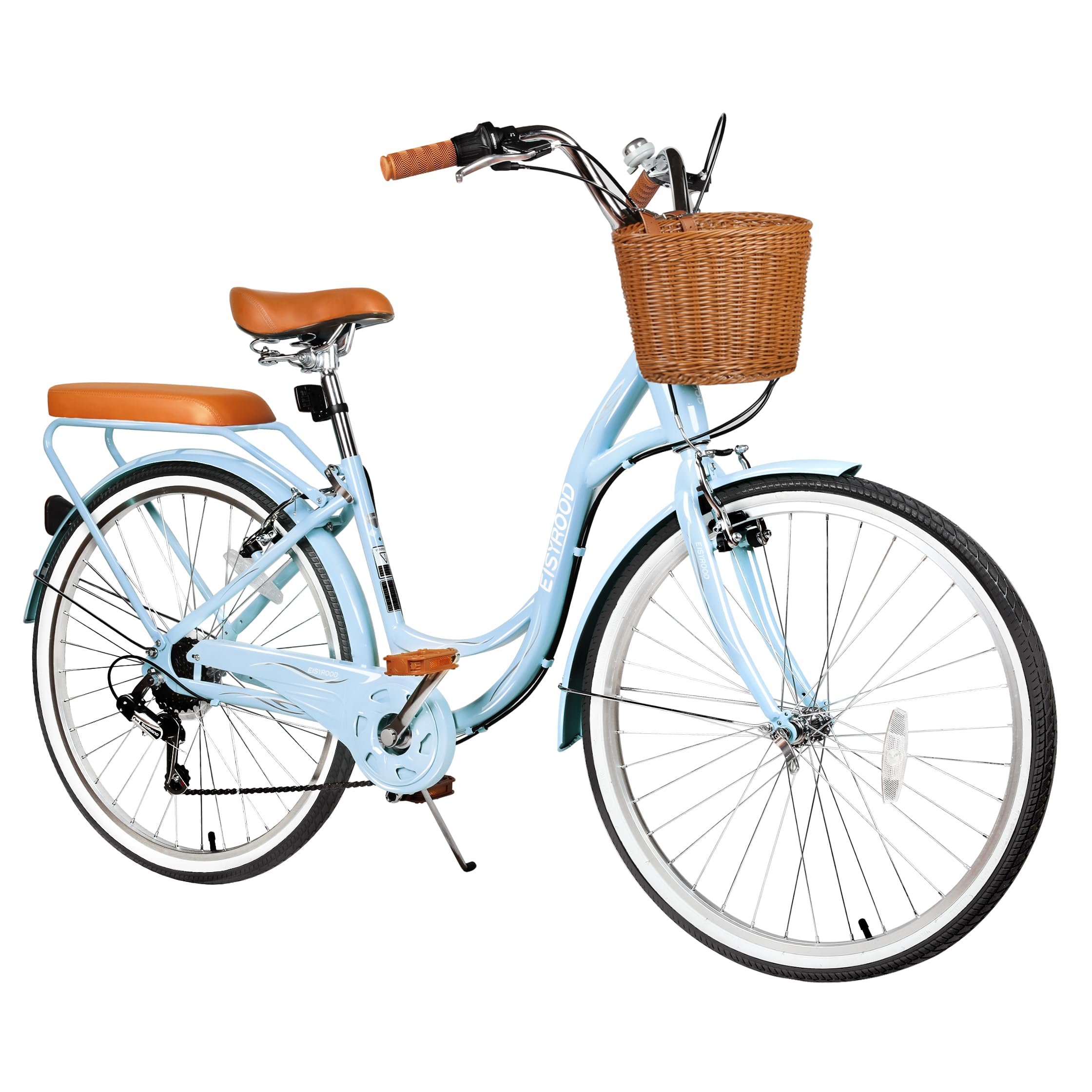 26 Inch Women's Beach Cruiser Bike - 7 Speed Hybrid Bicycle with Adjustable Seat, Lightweight Frame, Anti-Skid Tires & V-Brakes - Perfect for Coastal Rides, Commuting & Leisure Cycling