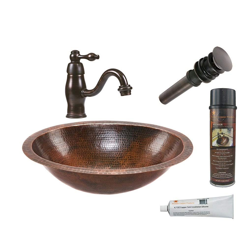 Premium Copper Bathroom Sink Faucet Set - Single Handle Brushed Nickel Finish with Drain Assembly & Accessories | Perfect for Modern Home, Guest Bathroom & Powder Room Renovation