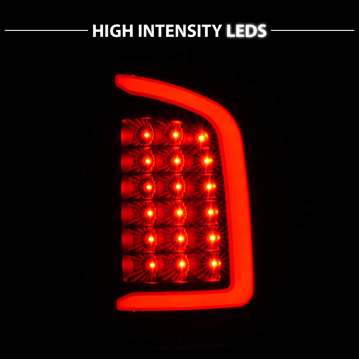 2002-2006 Dodge Ram 1500 & 2003-2006 Ram 2500/3500 Pickup Truck Black C-Type LED Tail Lights - Brake Lamp Replacement Pair (Driver & Passenger Side) - Enhanced Visibility & Style for Night Driving & Towing