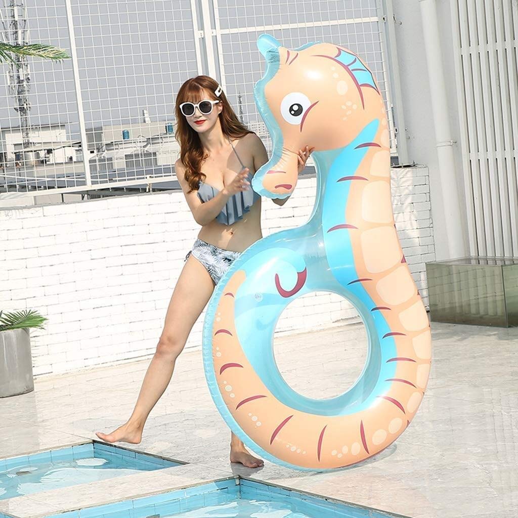 Inflatable Hippocampus Swimming Ring Pool Float - 150cm, 120cm, 110cm Airbed for Adults & Kids - Fun Water Lounger for Pool, Beach, Lake & Summer Parties