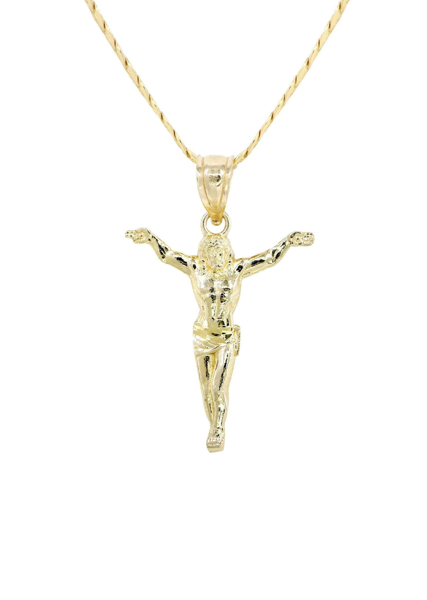 10K Gold Crucifix Necklace for Women & Men - 5.7 Grams Solid Gold Religious Jewelry - Perfect for Baptism, First Communion, Confirmation & Daily Wear