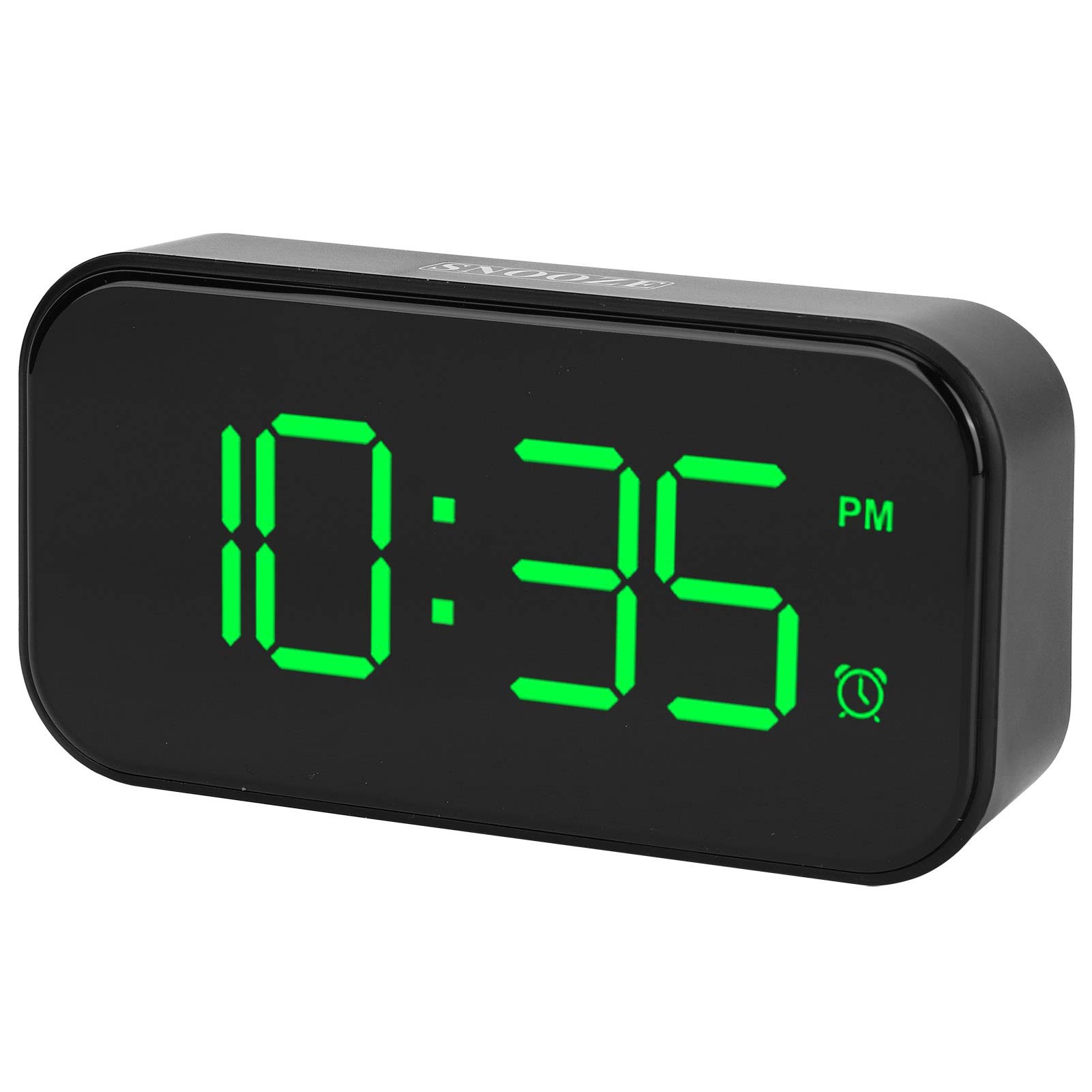 Germerse Portable LED Digital Alarm Clock with USB Power - Elegant Bedside Clock for Living Room & Bedroom (Green) | Perfect for Nightstands, Desks, and Travel Use