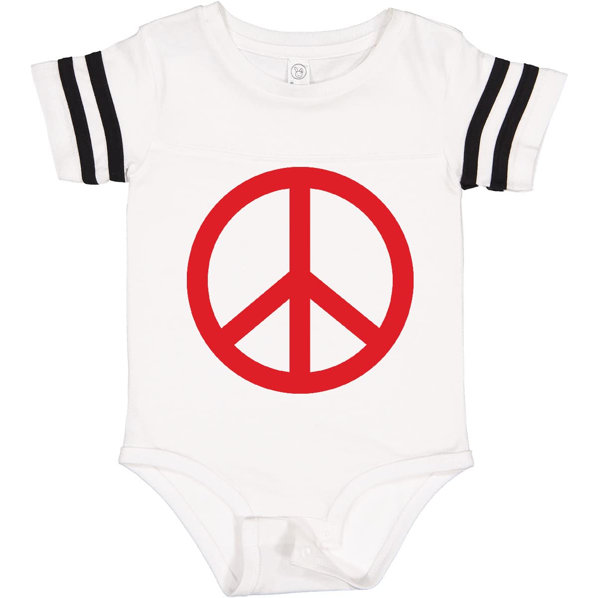 Inktastic Fun Red Peace Sign Baby Bodysuit - Soft Cotton Infant Onesie for Boys & Girls - Perfect for Casual Wear, Photo Shoots & Gifts