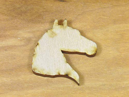 WOODNSHOP 1/8 Inch Laser Cut Wooden Horse Head - Pack of 25 - Perfect for DIY Crafts, Home Decor, and Woodworking Projects