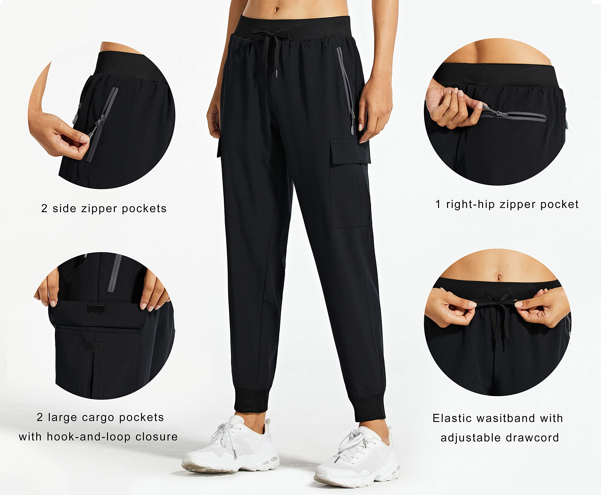 Libin Women's Cargo Jogger Pants - Lightweight Quick-Dry Hiking Pants with Pockets, Athletic Lounge Casual Travel Pants for Petite/Regular/Tall Sizes - Perfect for Outdoor Adventures, Gym Workouts & Everyday Comfort