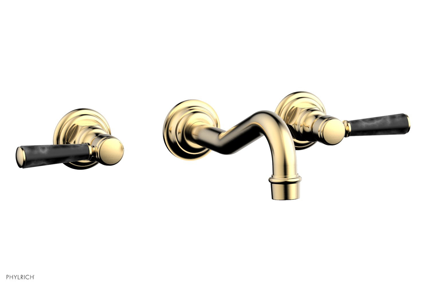 HENRI Wall Lavatory Set - Black Marble Lever Handles 161 13