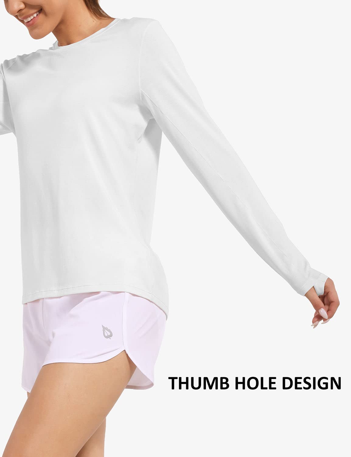 Baleaf Women's Long Sleeve Workout Shirts - Loose Fit Active Tops for Running, Gym & Exercise with Thumb Holes | Breathable Yoga & Training Tees for Women's Fitness & Outdoor Activities
