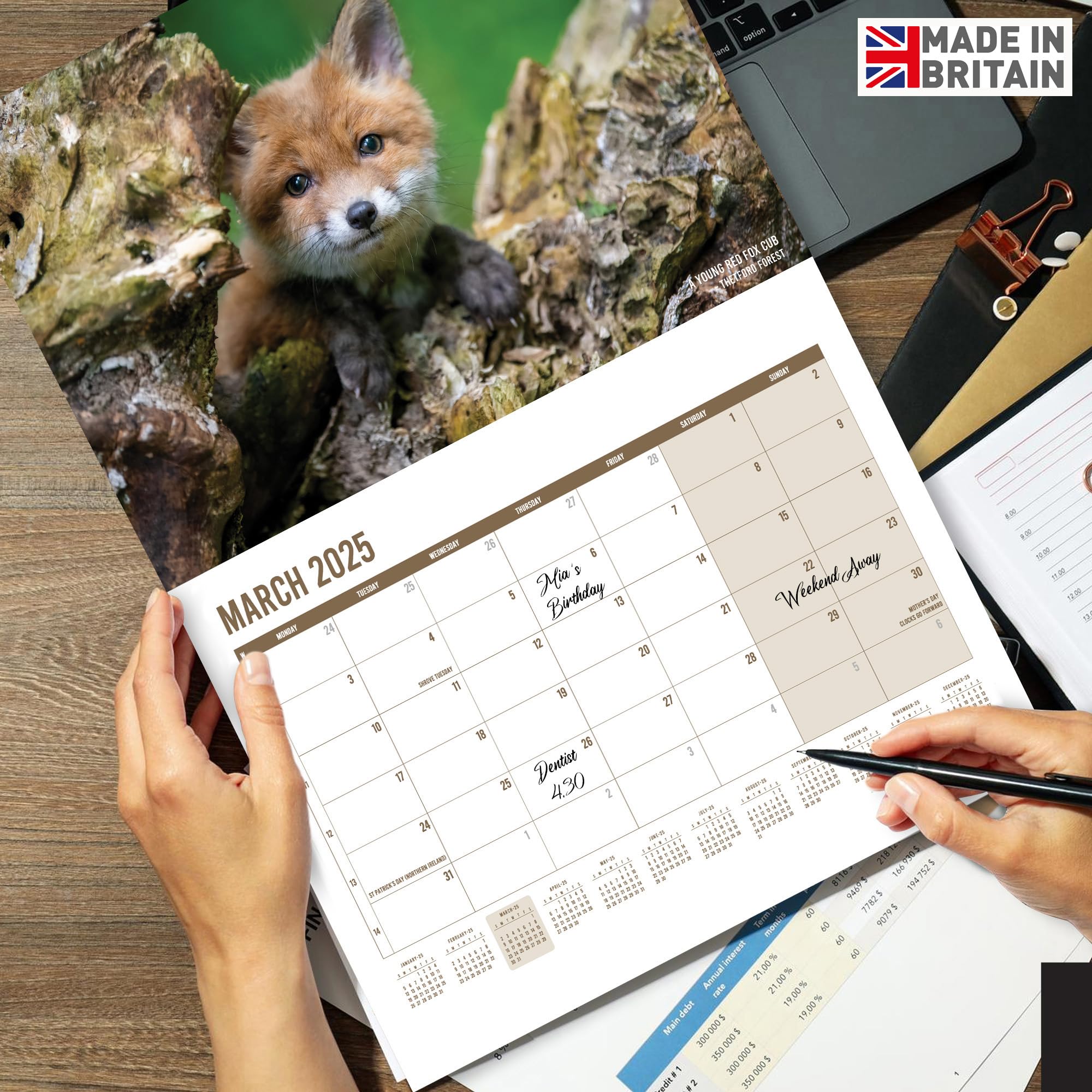 **2025 British Wildlife Calendar - A3 Month-to-View with 12 High-Resolution Nature Photos | Perfect Gift for Nature Lovers, Birthday & Holiday Presents | Ideal for Home, Office & Classroom Decor**