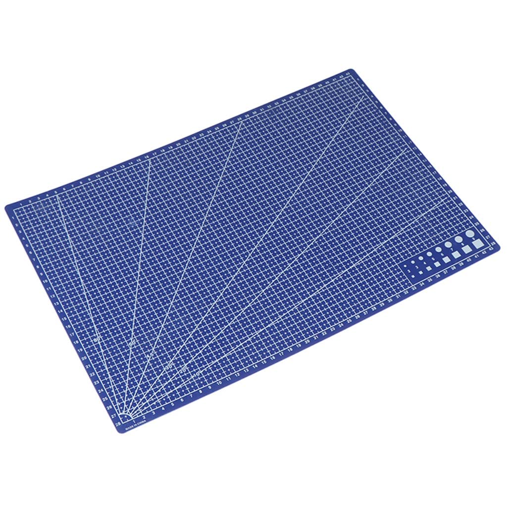 A3 Blue Patchwork Cutting Board - Self-Healing Cutting Mat for DIY, Paper Craft, Carpentry & Sealing - Perfect for Scrapbooking, Quilting & Woodworking Projects