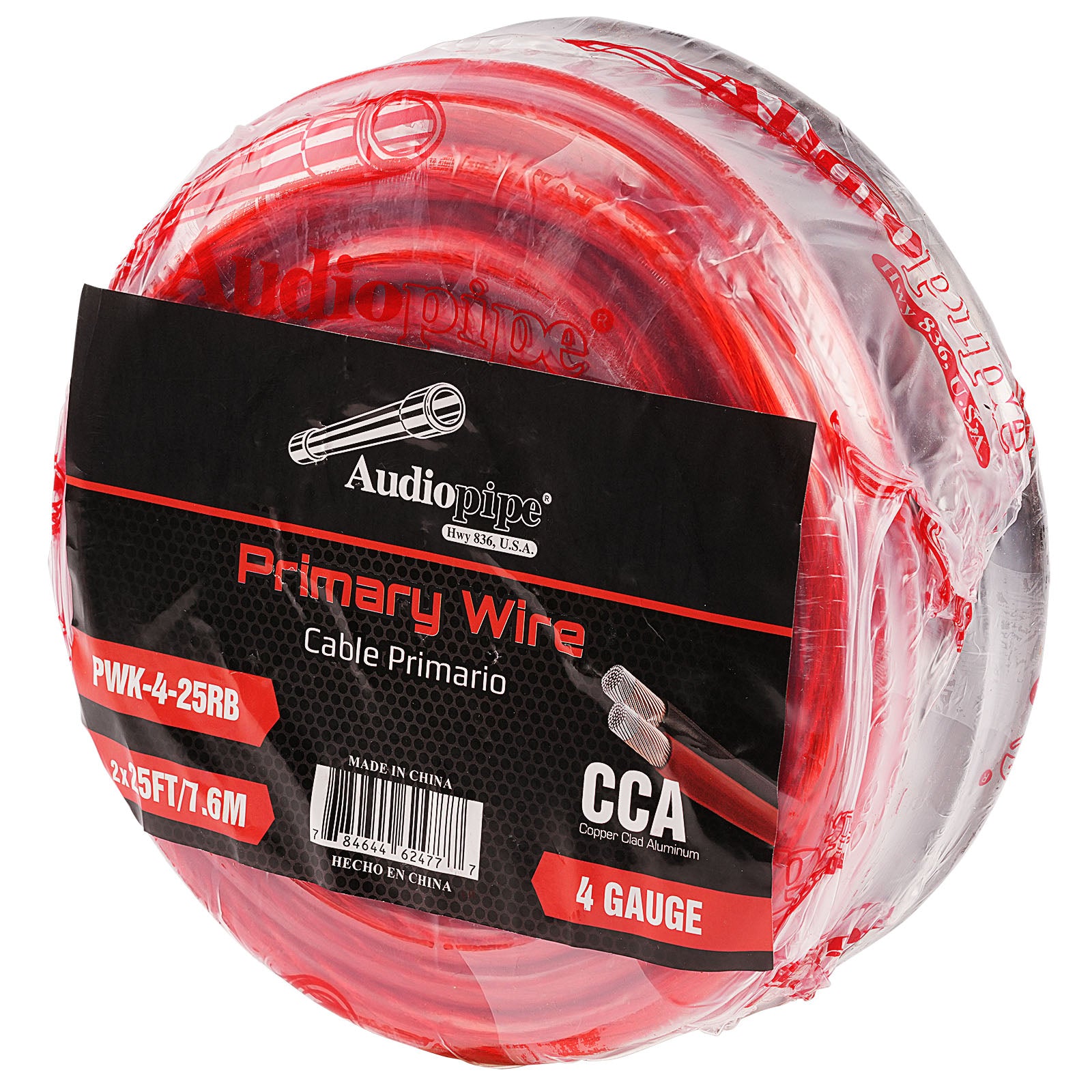 25Ft 4 Gauge Black and Red Primary Wire (PWK 4 25RB) - Heavy Duty Automotive Battery Cable for Car Audio, Solar Panels, and RV Electrical Systems