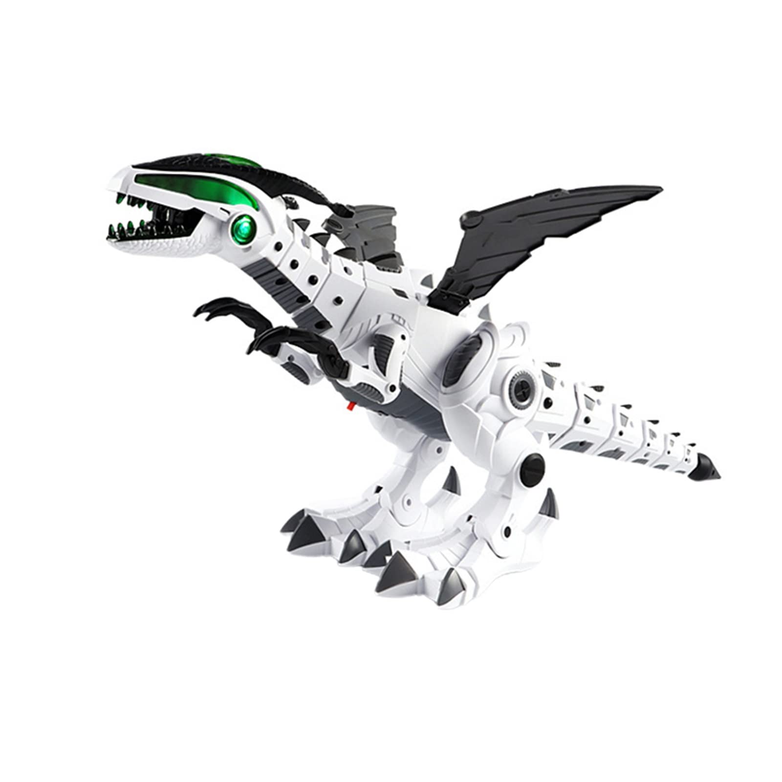 BEELADAN Electric Dinosaur Toy with LED Lights - Interactive Mechanical Spray Dinosaur Toy for Kids, Realistic Simulation Animal Toy for Boys & Girls (White, 25x30x46cm) - Perfect for Birthday Gifts, STEM Learning & Pretend Play