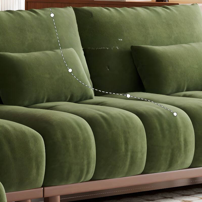 Dark Green L-Shaped Sectional Sofa with Chaise Lounge, Left-Facing Round Arm - Perfect for Living Room, Home Theater, and Small Spaces
