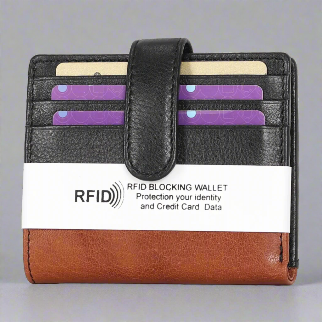BOL Men's Slim RFID Blocking Leather Card Holder with Tab Back - Perfect for Business, Travel & Everyday Use