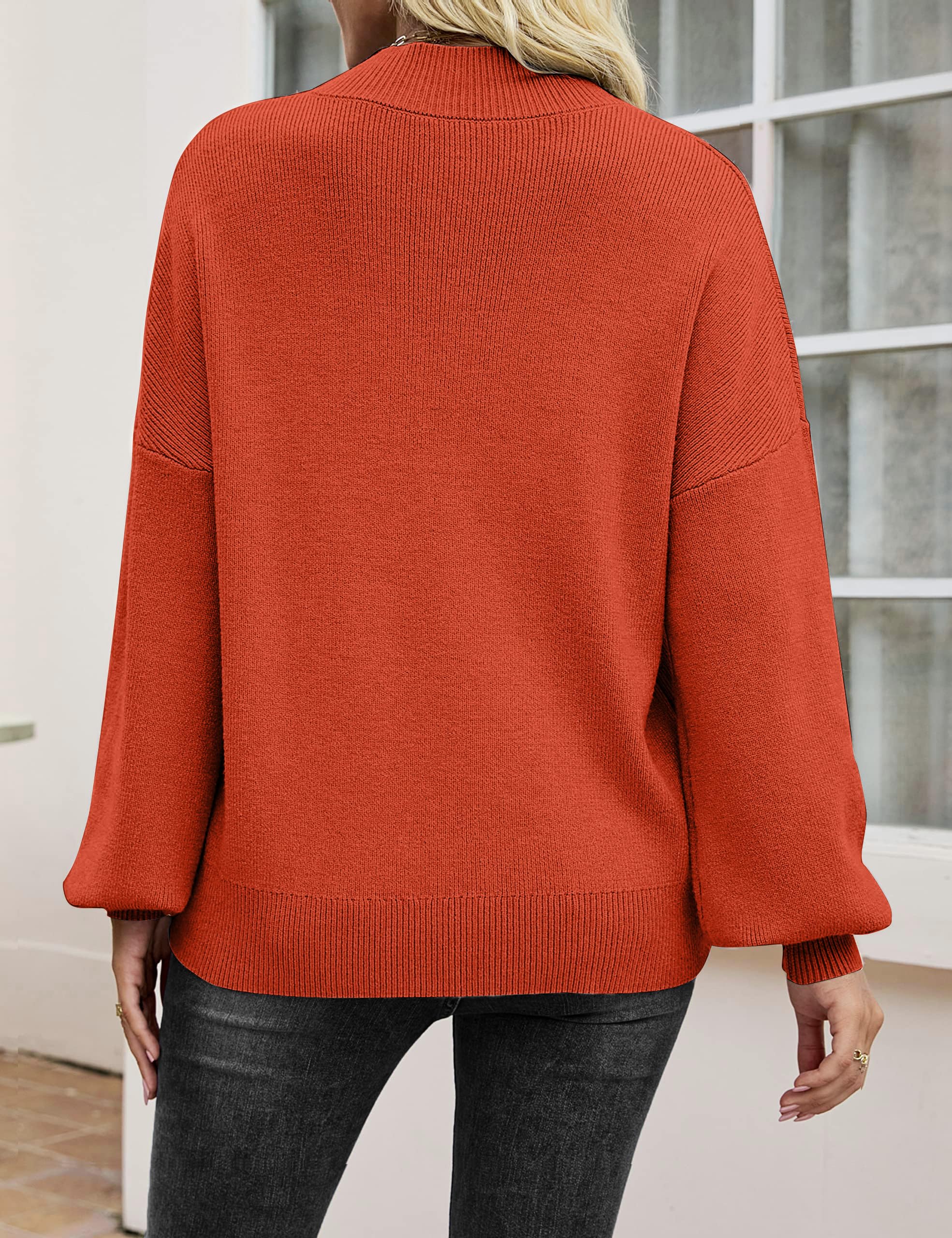 Zeagoo Women's 2024 Fashion Long Sleeve Turtleneck Pullover Sweater - Trendy Lantern Knit Top for Fall Winter, Office Wear & Casual Outfits