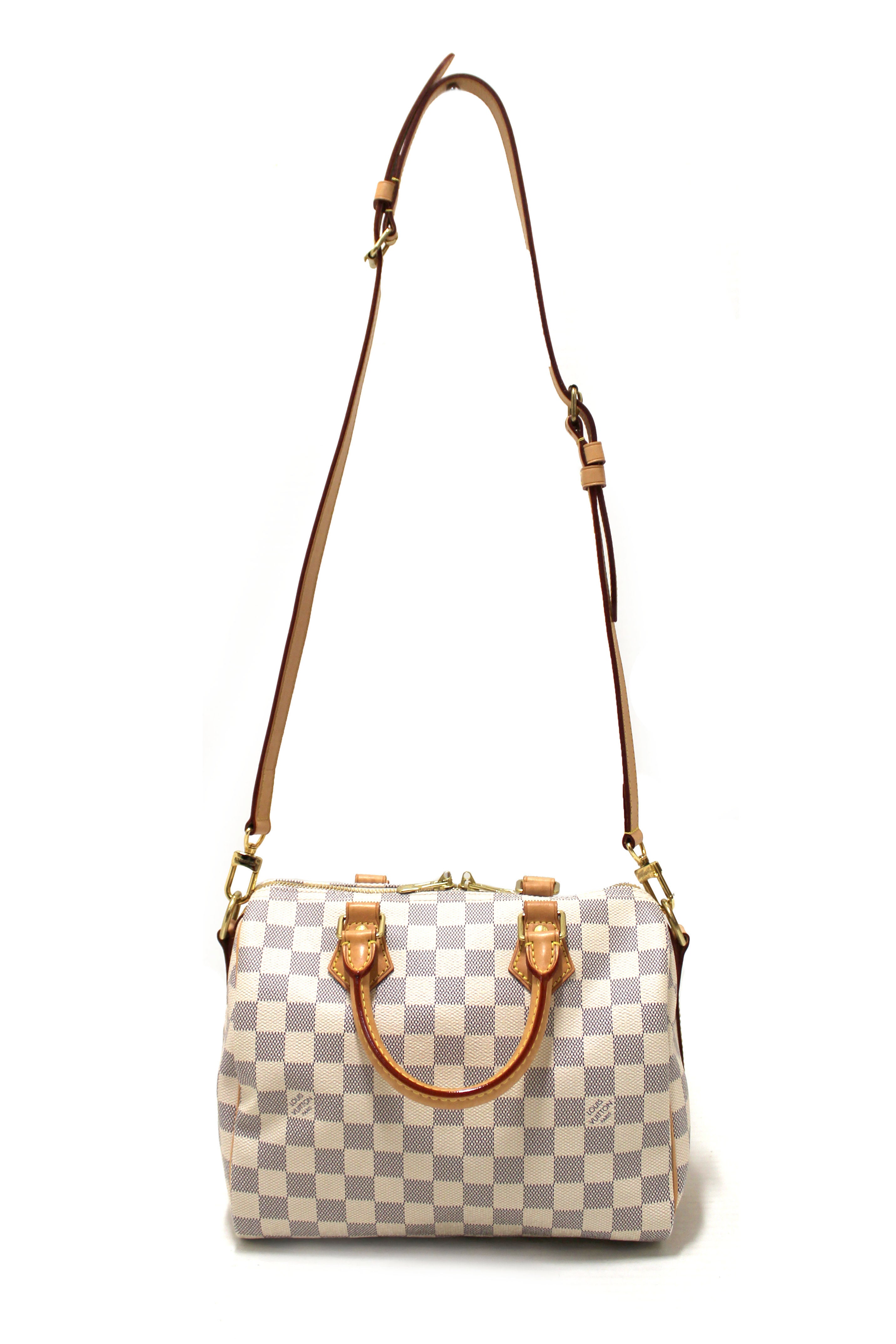 Authentic Louis Vuitton Damier Ebene Speedy 25 Bandouliere Crossbody Bag - Luxury Handbag for Women, Perfect for Work, Travel & Everyday Use