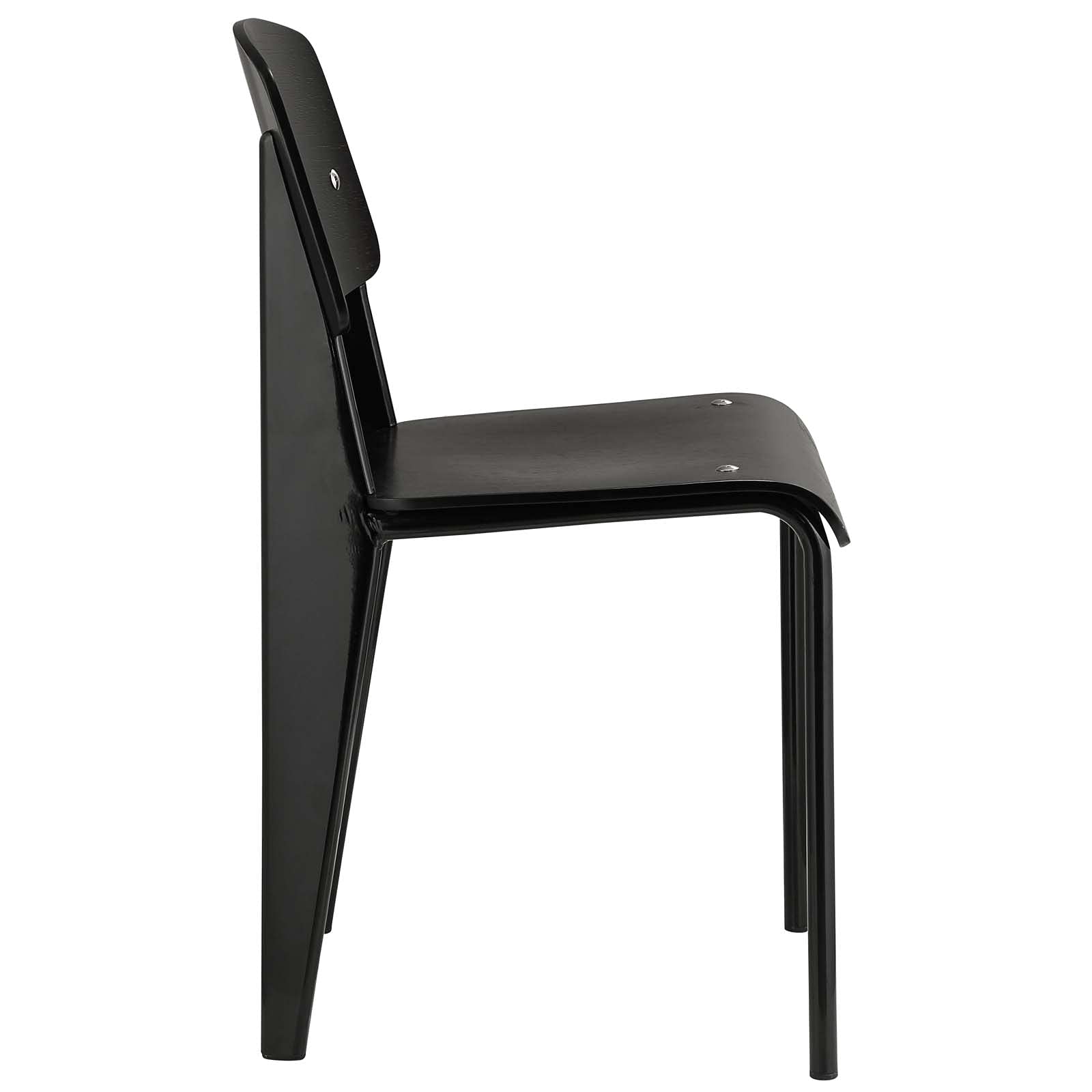 Modway Cabin Modern Wood & Metal Dining Chair - Black Kitchen & Dining Room Chair for Home, Restaurant & Office Use