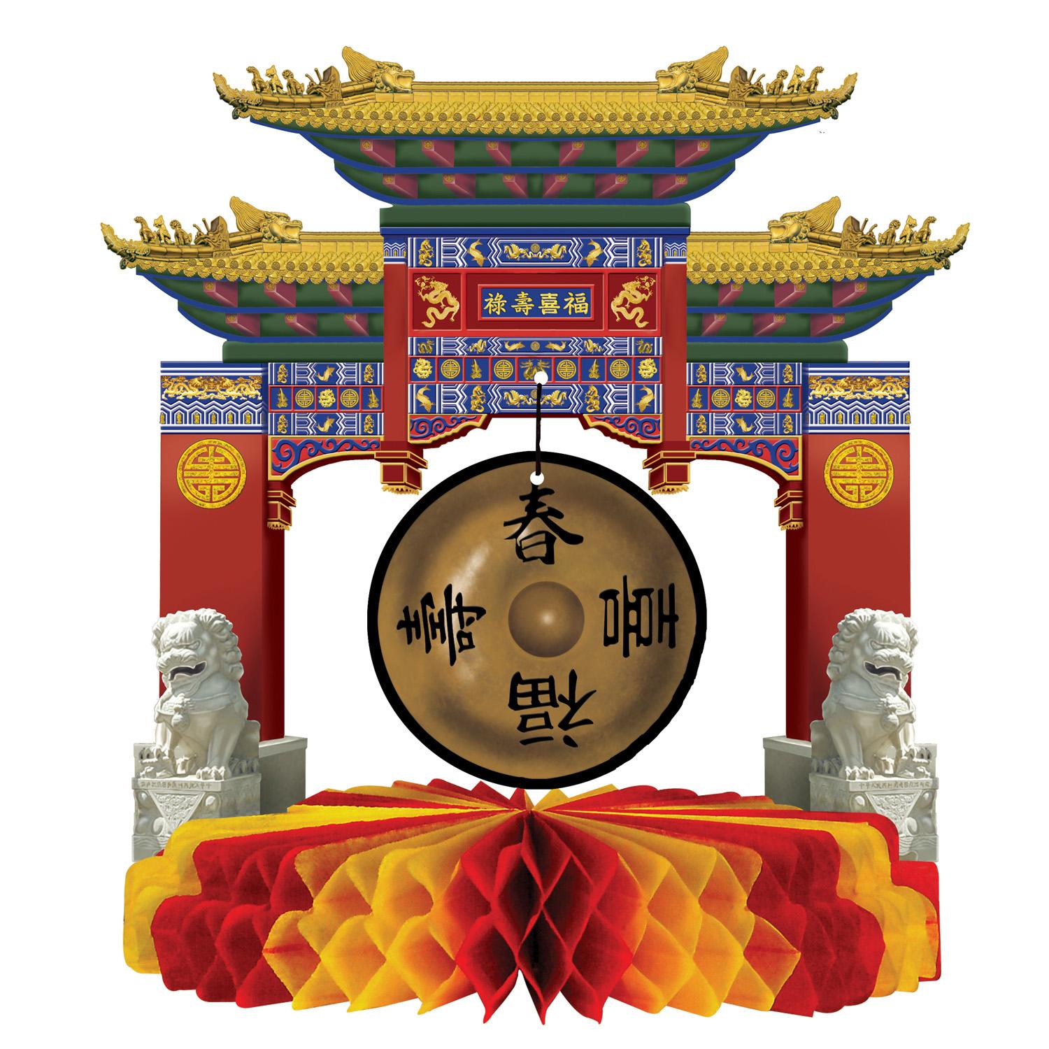 12 Pack Beistle Asian Gong Party Centerpiece Decorations - Chinese New Year, Birthday, Wedding, Festival Party Supplies for Home & Event Decor