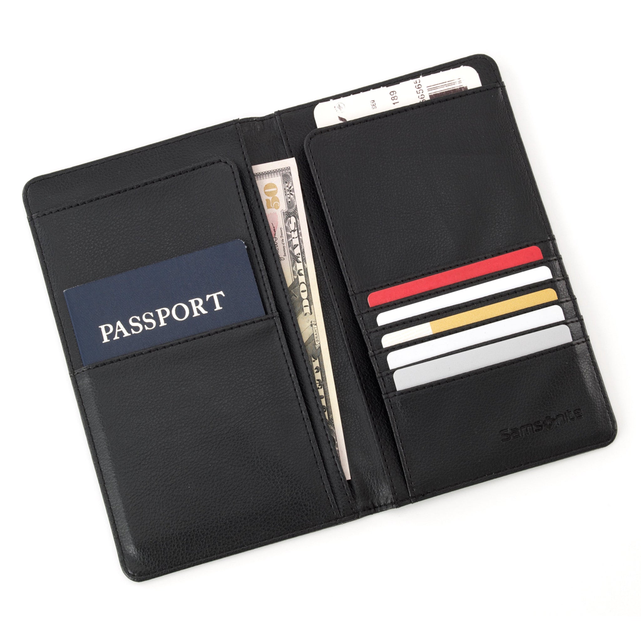 Samsonite RFID-Blocking Travel Wallet for Men & Women - Secure Passport Holder & Credit Card Organizer - Perfect for Airports, Business Trips & Vacations
